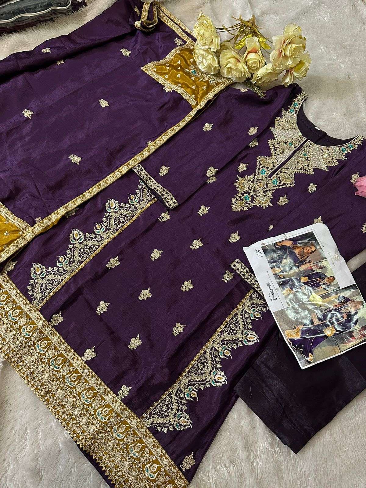 ZIAAZ DESIGNS CODE 443 EMBROIDERY DESIGNER SUIT