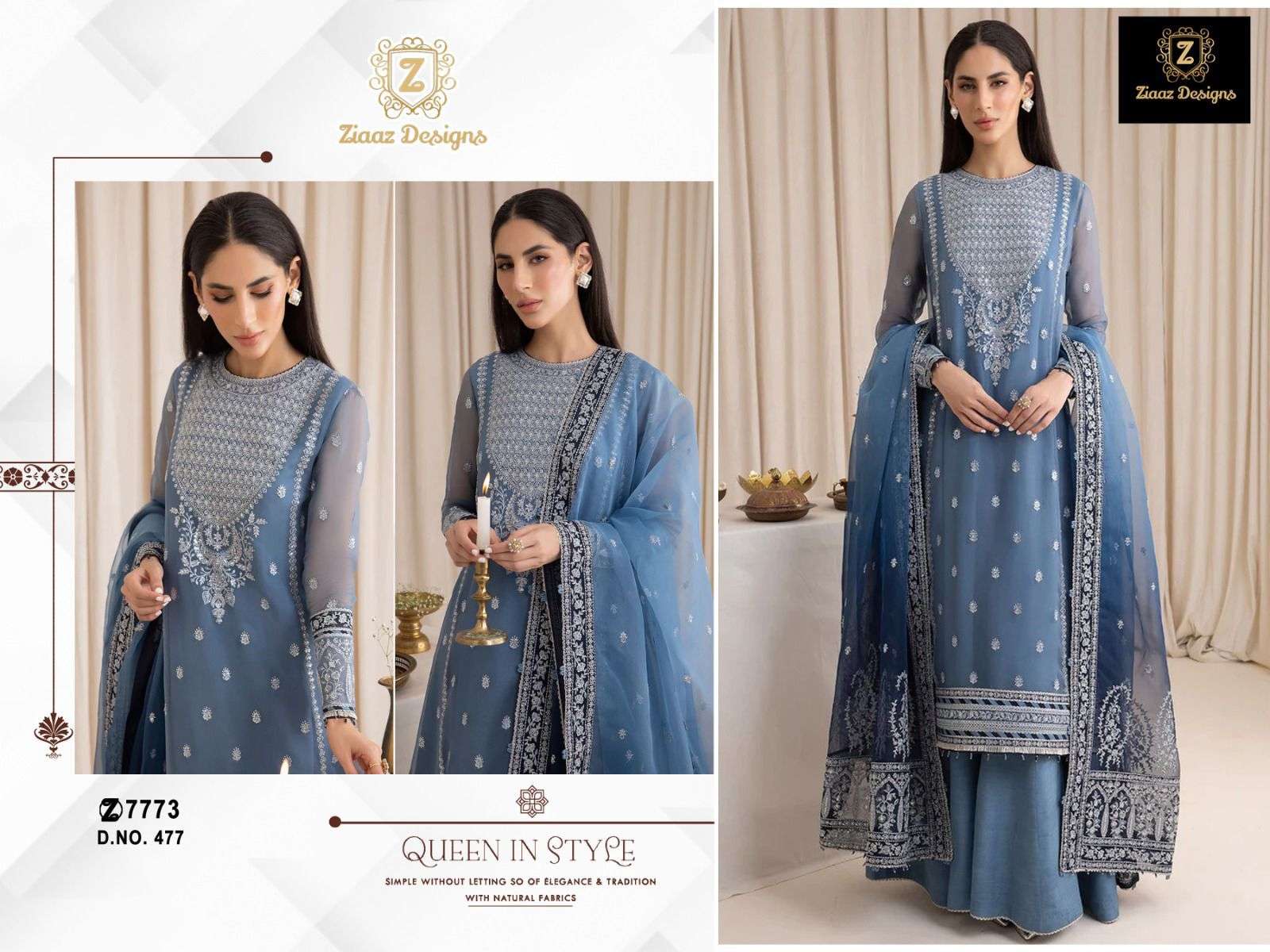 ZIAAZ DESIGNS CODE 477 BEAUTIFUL DESIGNER SUIT