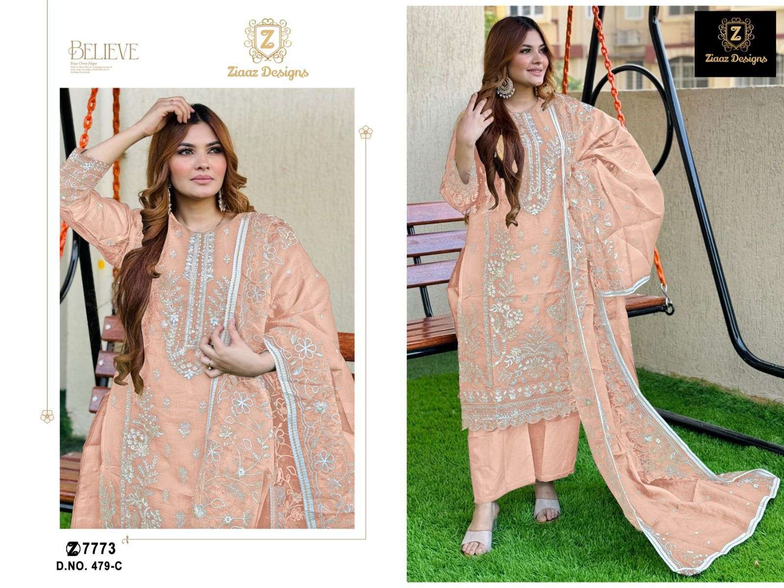 ZIAAZ DESIGNS CODE 479 HEAVY EMBROIDERY DESIGNER SUIT