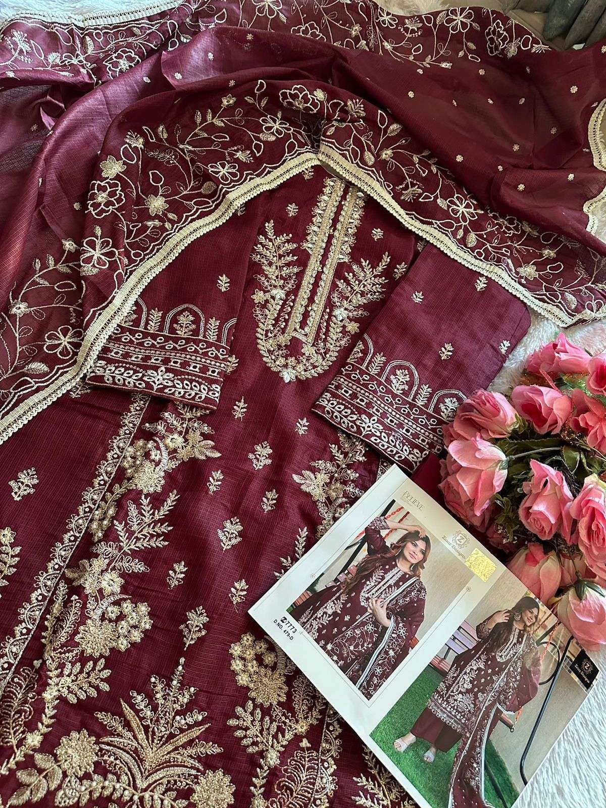 ZIAAZ DESIGNS CODE 479 HEAVY EMBROIDERY DESIGNER SUIT