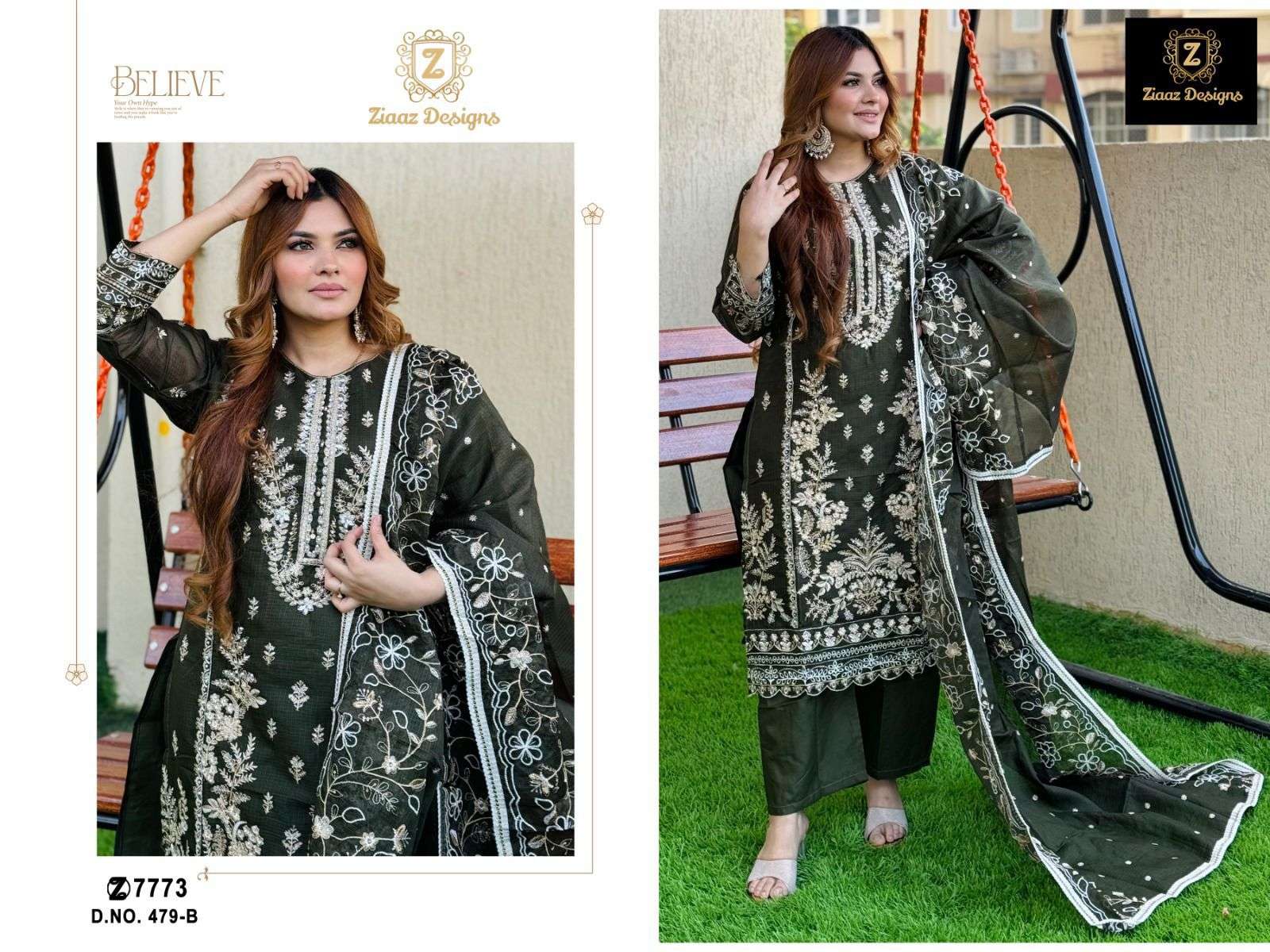 ZIAAZ DESIGNS CODE 479 HEAVY EMBROIDERY DESIGNER SUIT