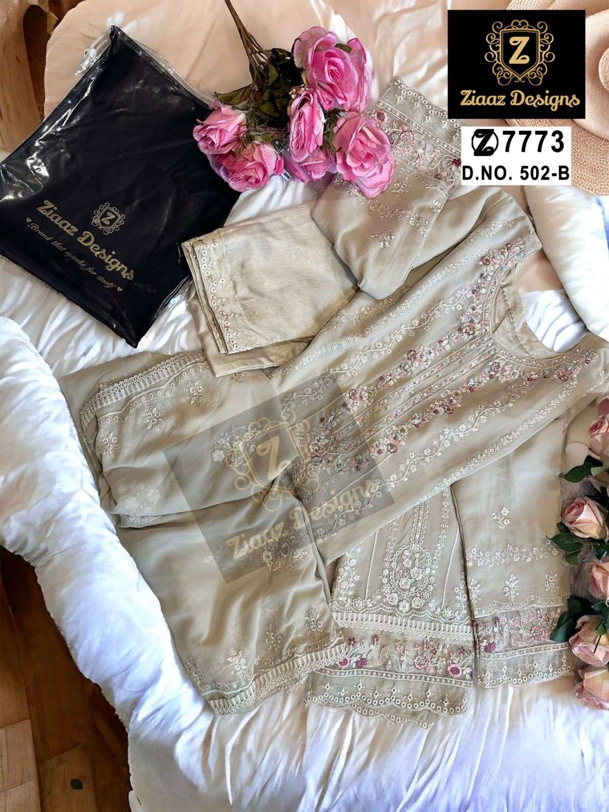 ZIAAZ DESIGNS CODE 502 PAKISTANI GEORGETTE SUIT