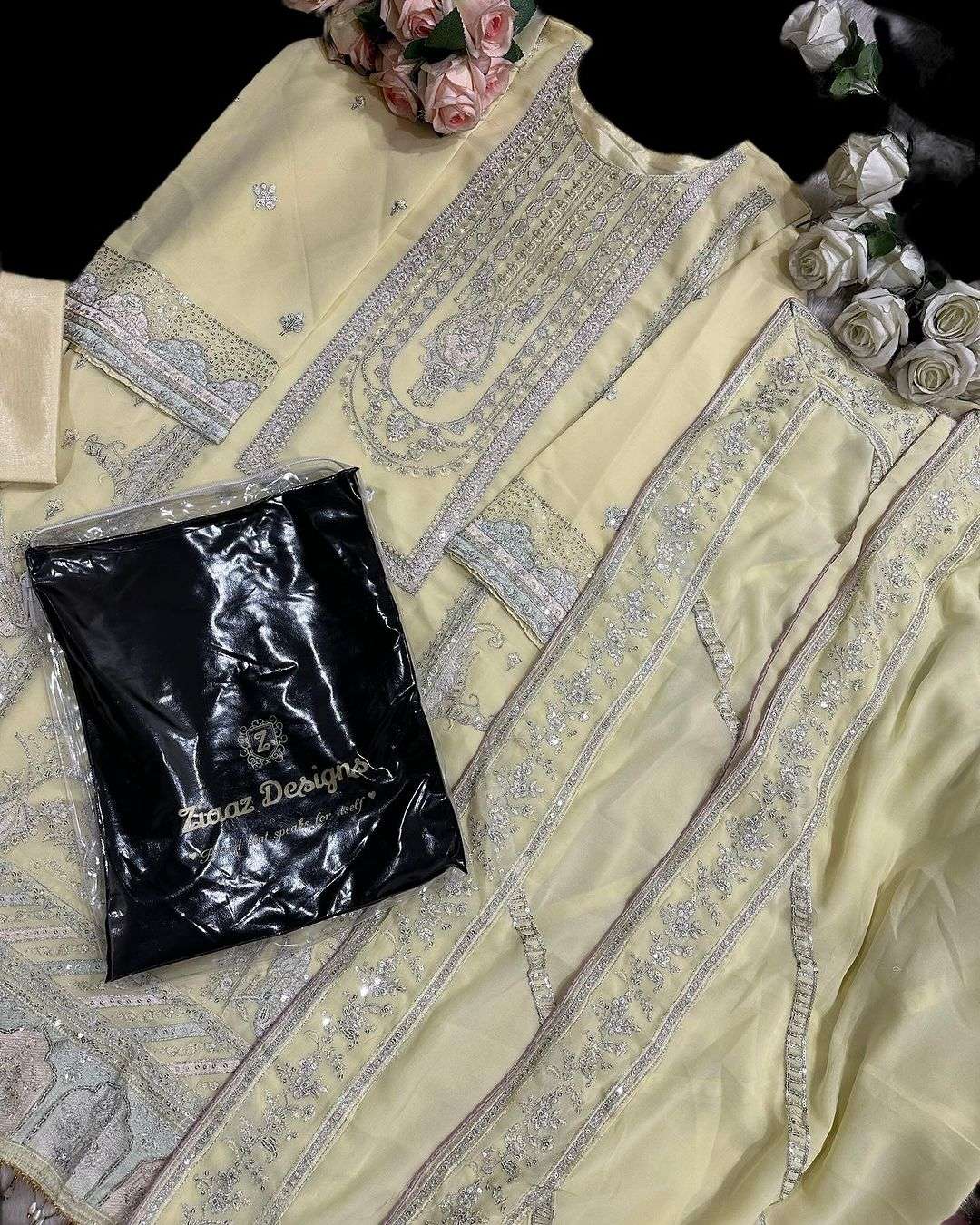 ZIAAZ DESIGNS CODE 502 PAKISTANI GEORGETTE SUIT