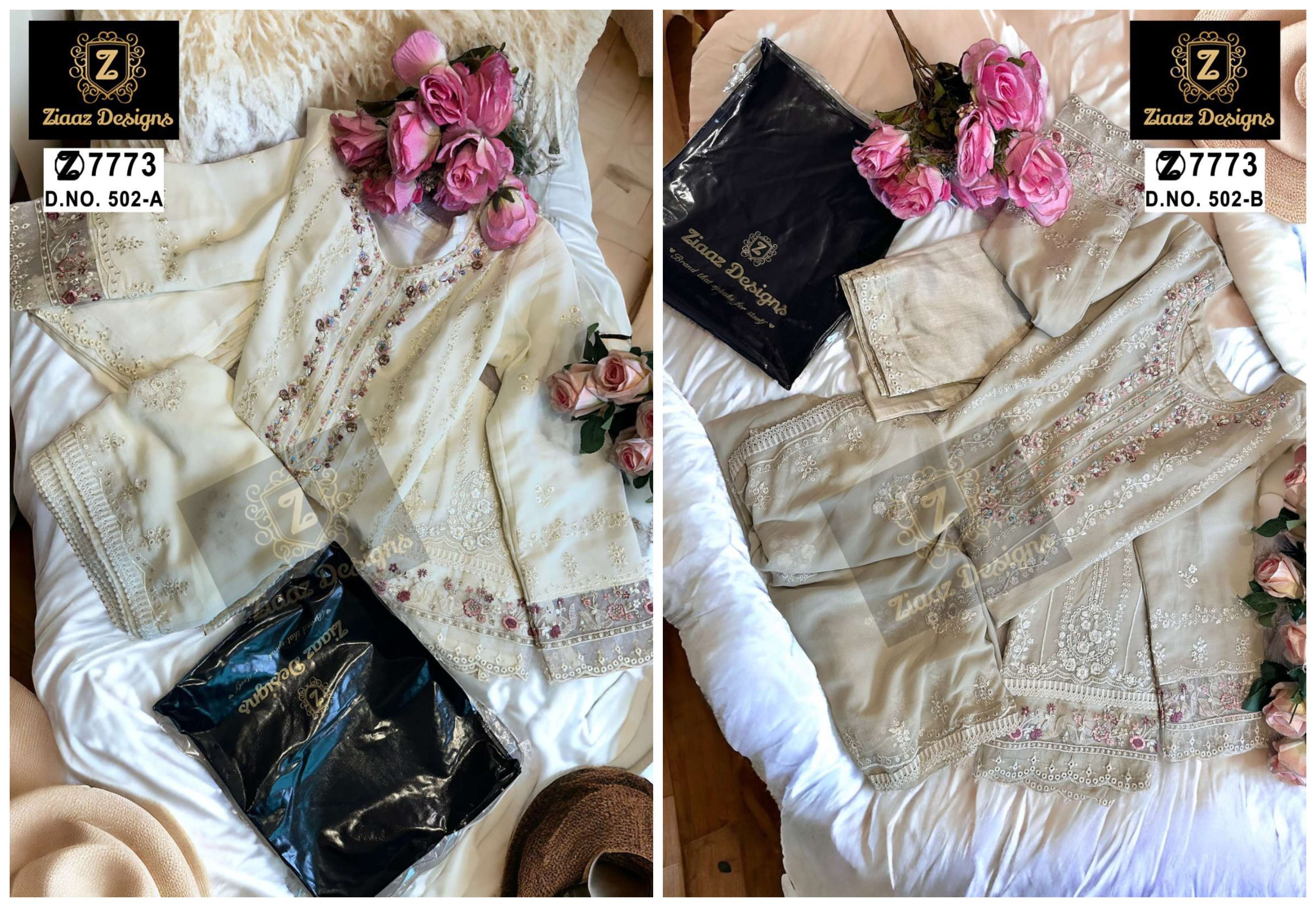 ZIAAZ DESIGNS CODE 502 PAKISTANI GEORGETTE SUIT
