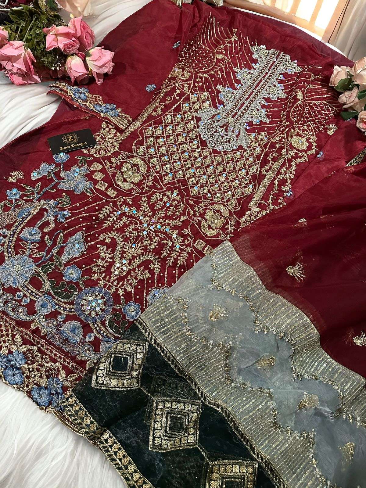 ZIAAZ DESIGNS CODE 508 511 & 512 GEORGETTE EMBROIDERED SUIT