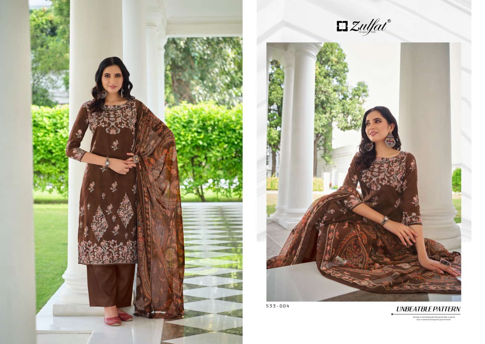 ZULFAT DESIGNER SUITS SAHELI COTTON SALWAR SUIT