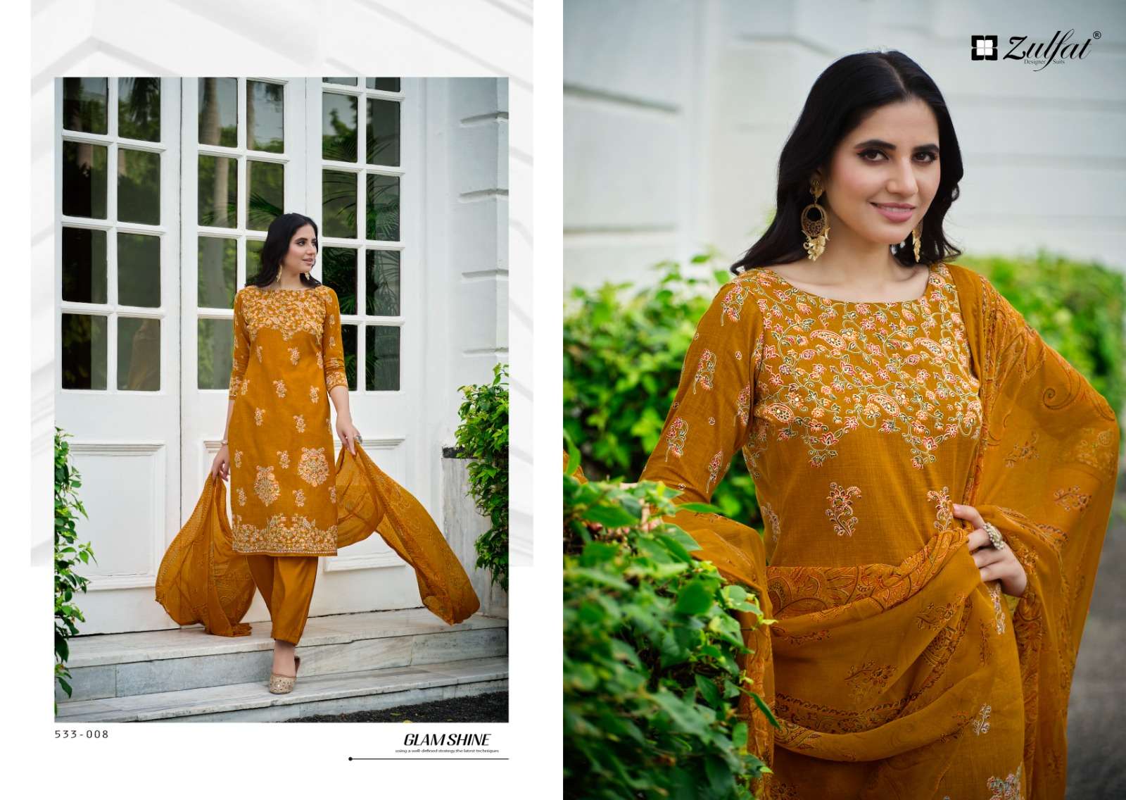 ZULFAT DESIGNER SUITS SAHELI COTTON SALWAR SUIT