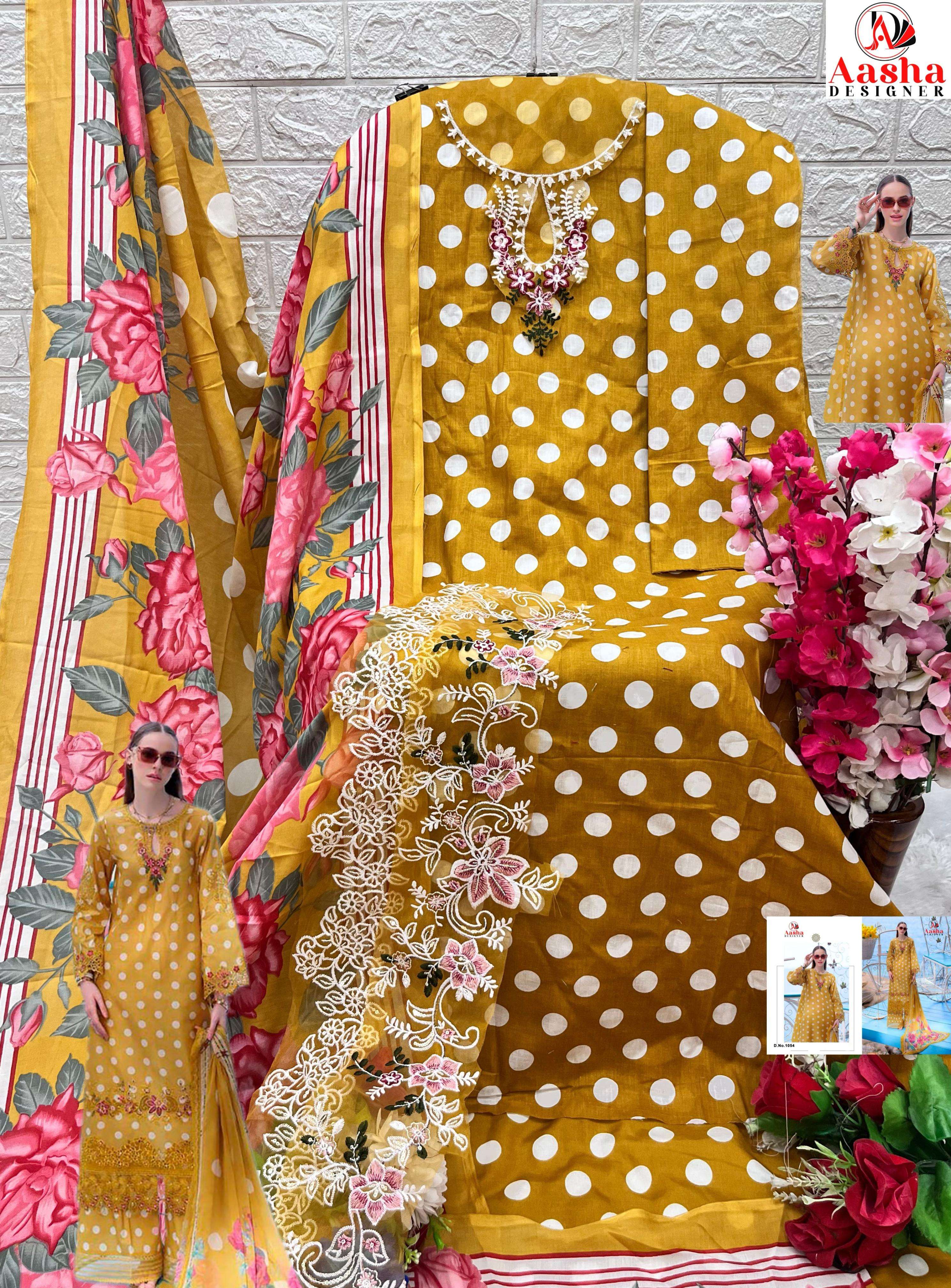 AASHA DESIGNER D NO 1054 AND 1055 COTTON SALWAR KAMEEZ 