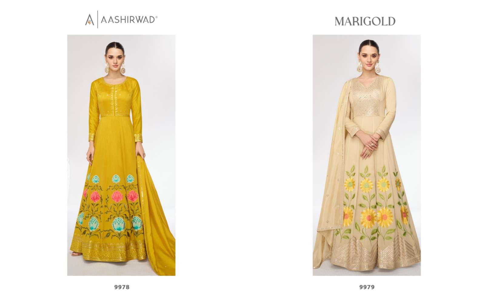 AASHIRWAD CREATION MARIGOLD HEAVY DESIGNER SUIT