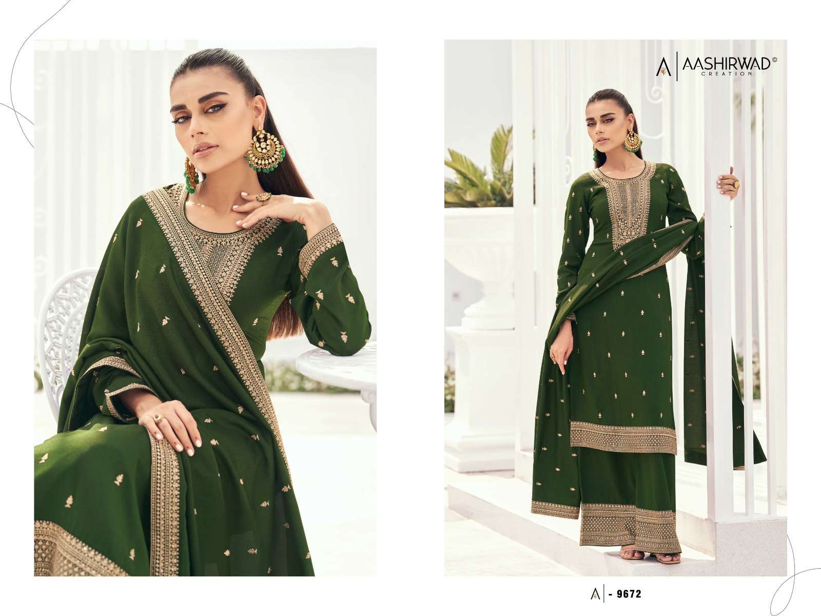 AASHIRWAD CREATION PREET SILK DESIGNER TRADITIONAL WEAR SUIT