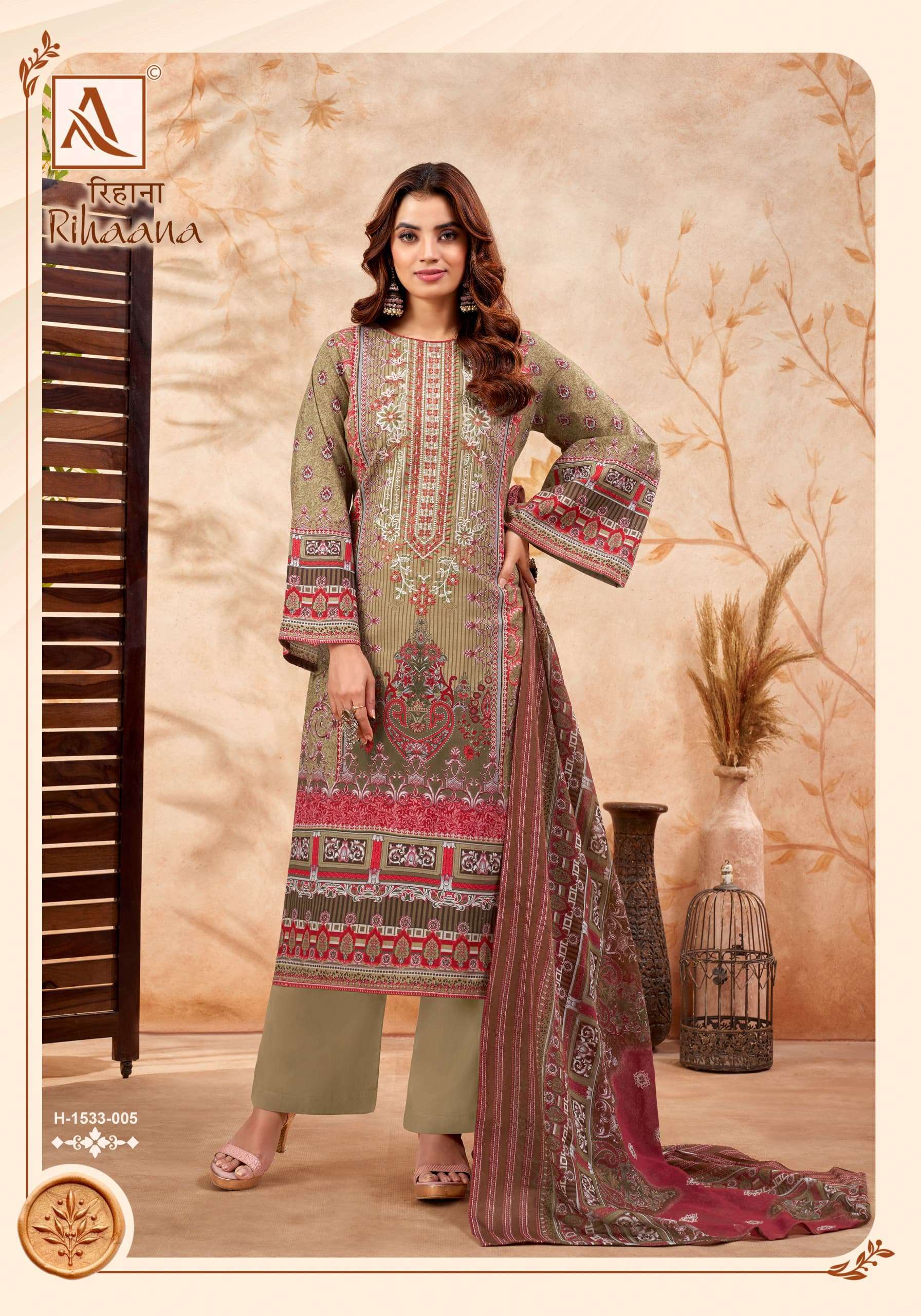 ALOK SUITS RIHAANA COTTON DIGITAL PRINTS WITH FANCY WORK SUIT