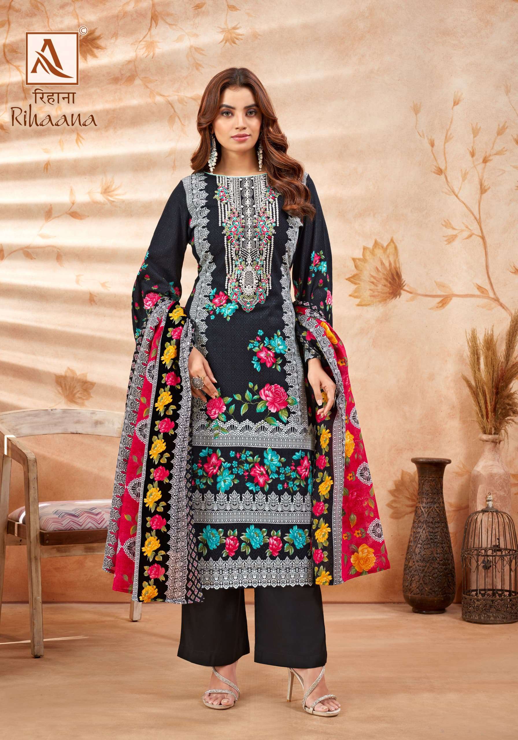 ALOK SUITS RIHAANA COTTON DIGITAL PRINTS WITH FANCY WORK SUIT