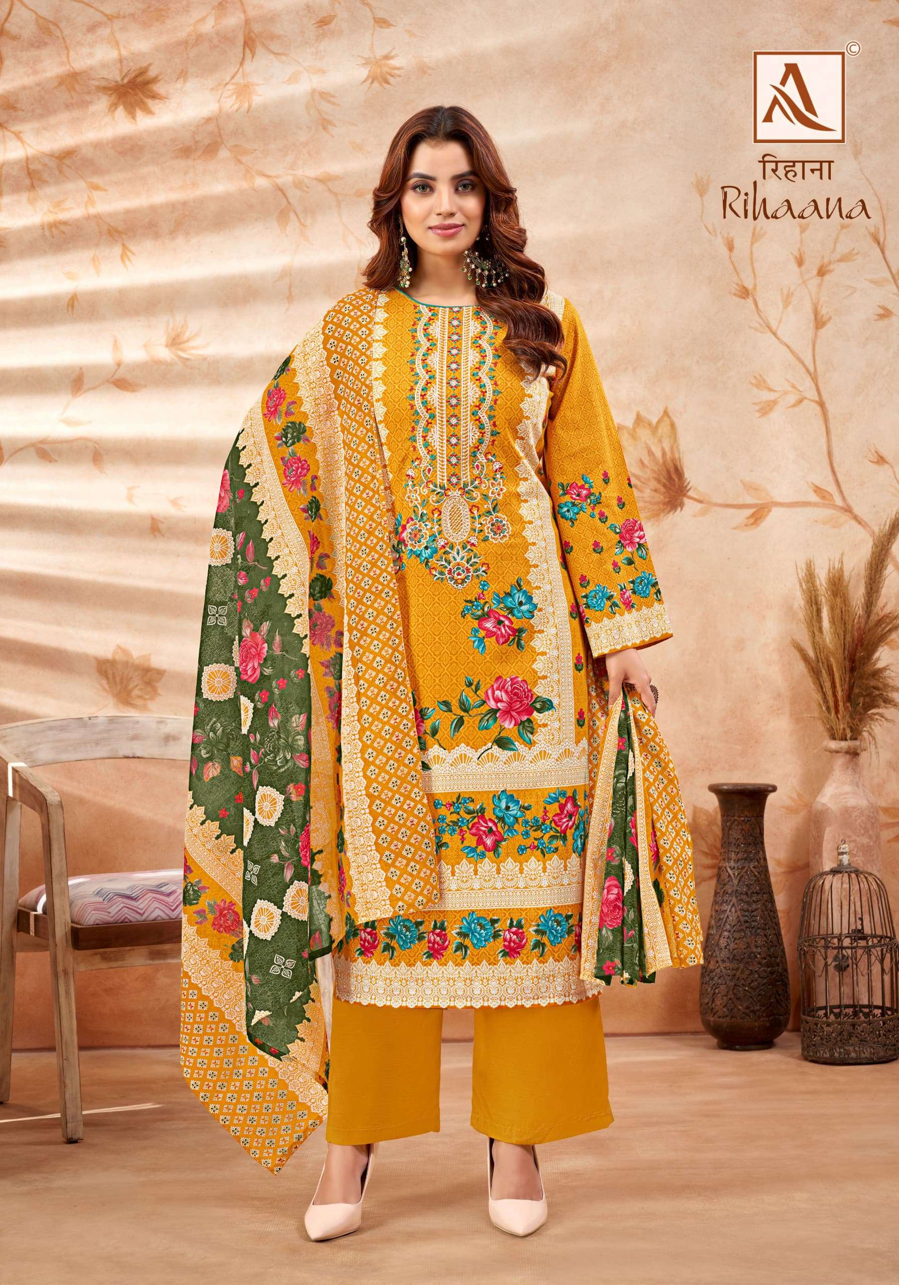 ALOK SUITS RIHAANA COTTON DIGITAL PRINTS WITH FANCY WORK SUIT