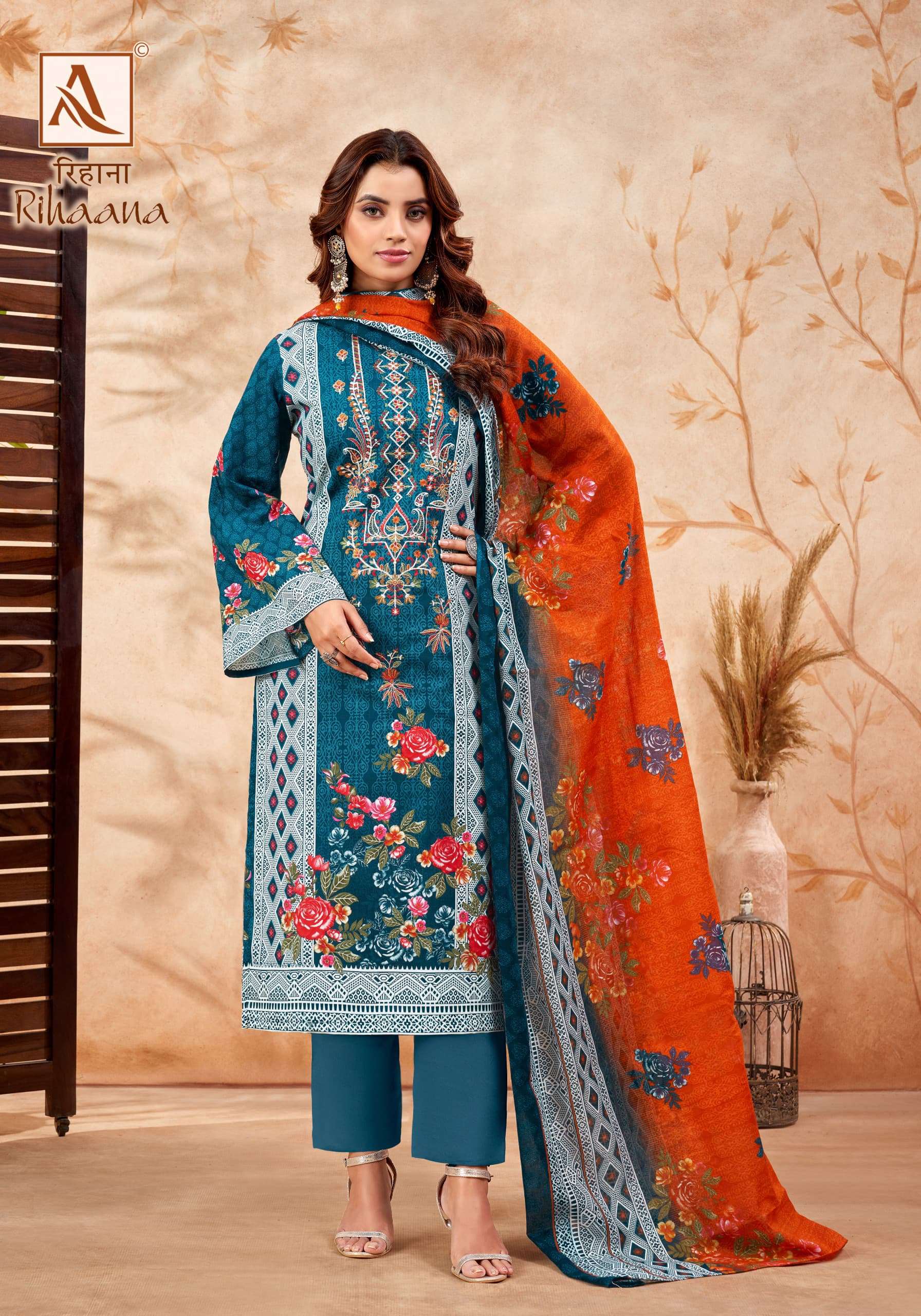 ALOK SUITS RIHAANA COTTON DIGITAL PRINTS WITH FANCY WORK SUIT