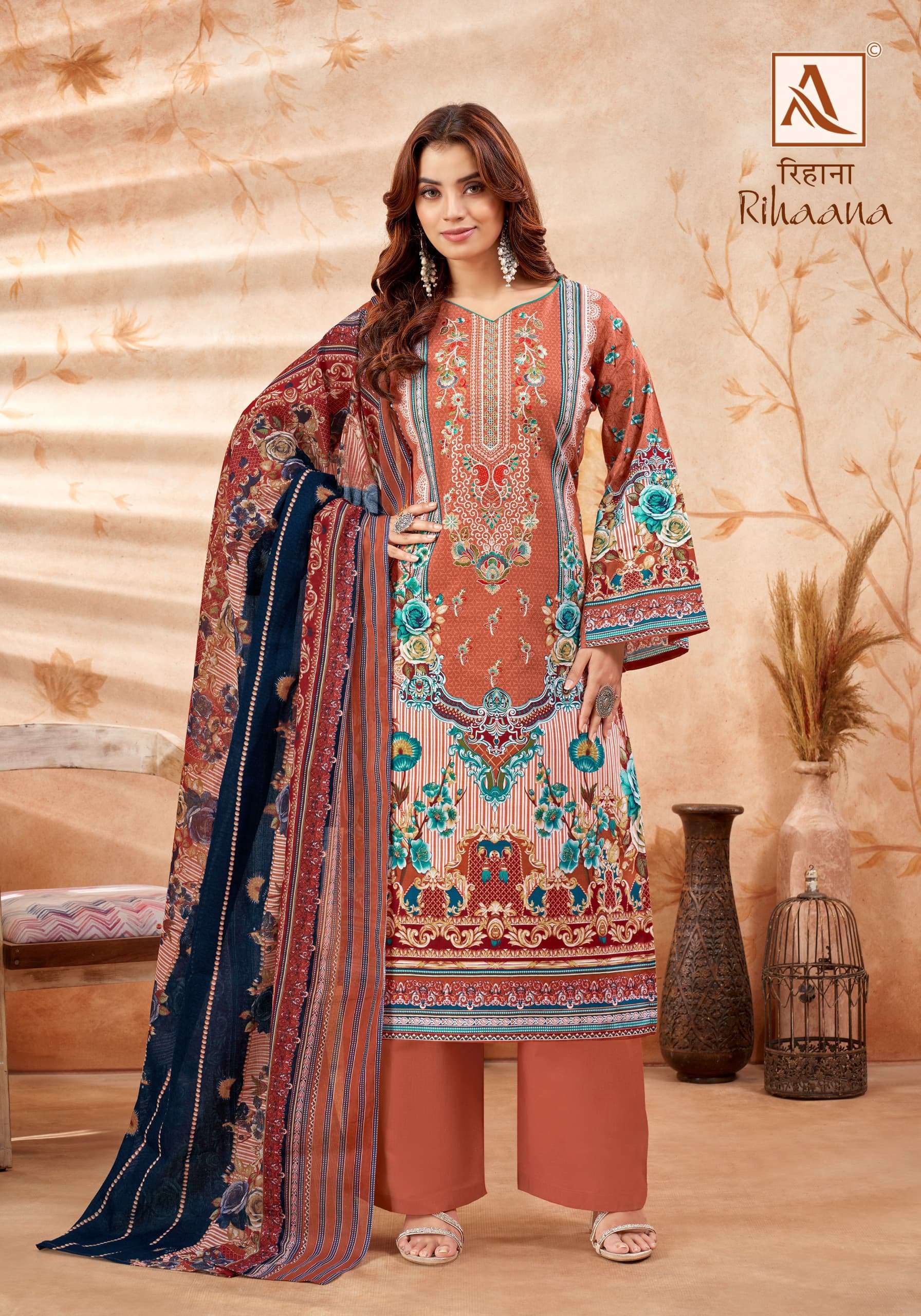 ALOK SUITS RIHAANA COTTON DIGITAL PRINTS WITH FANCY WORK SUIT