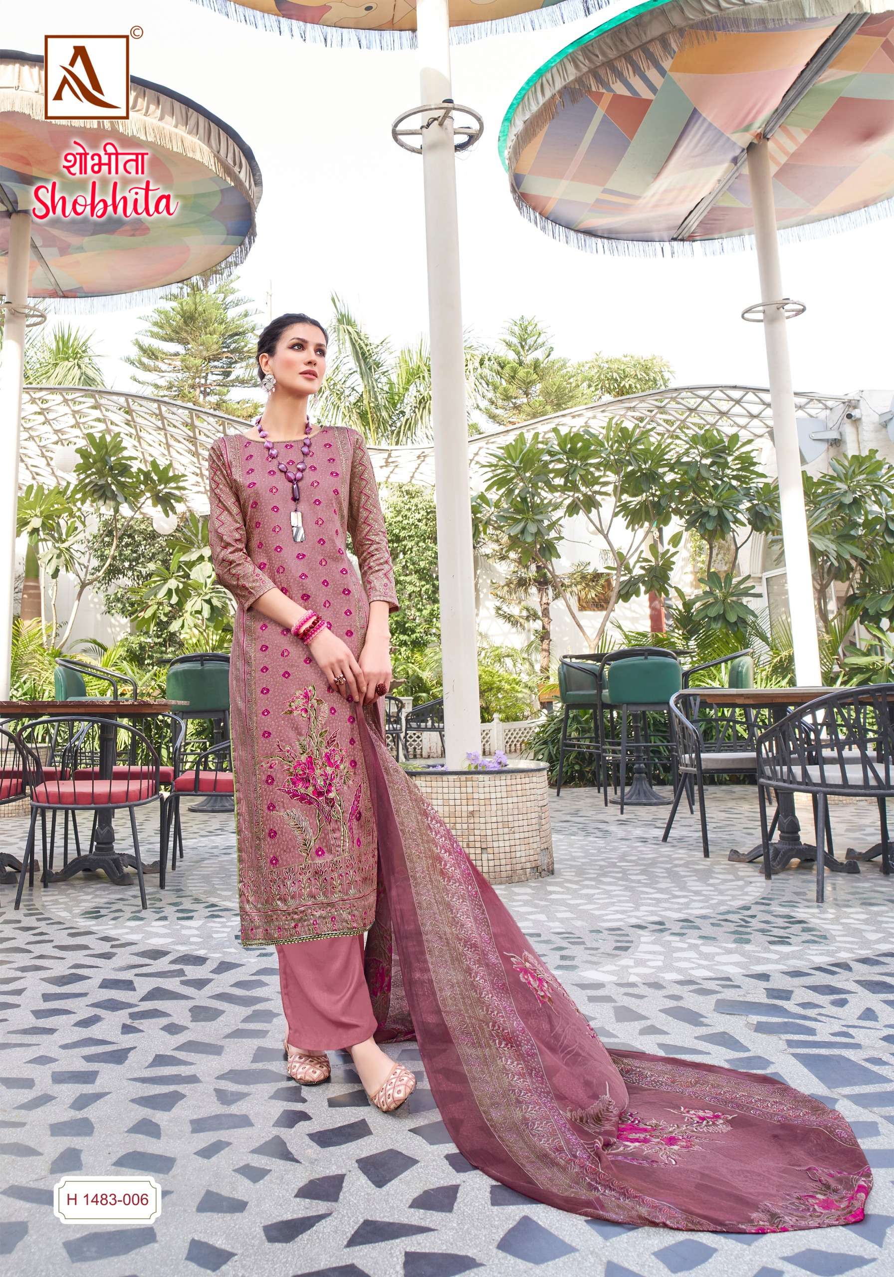 ALOK SUITS SHOBHITA JAM COTTON FANCY WORK SUIT