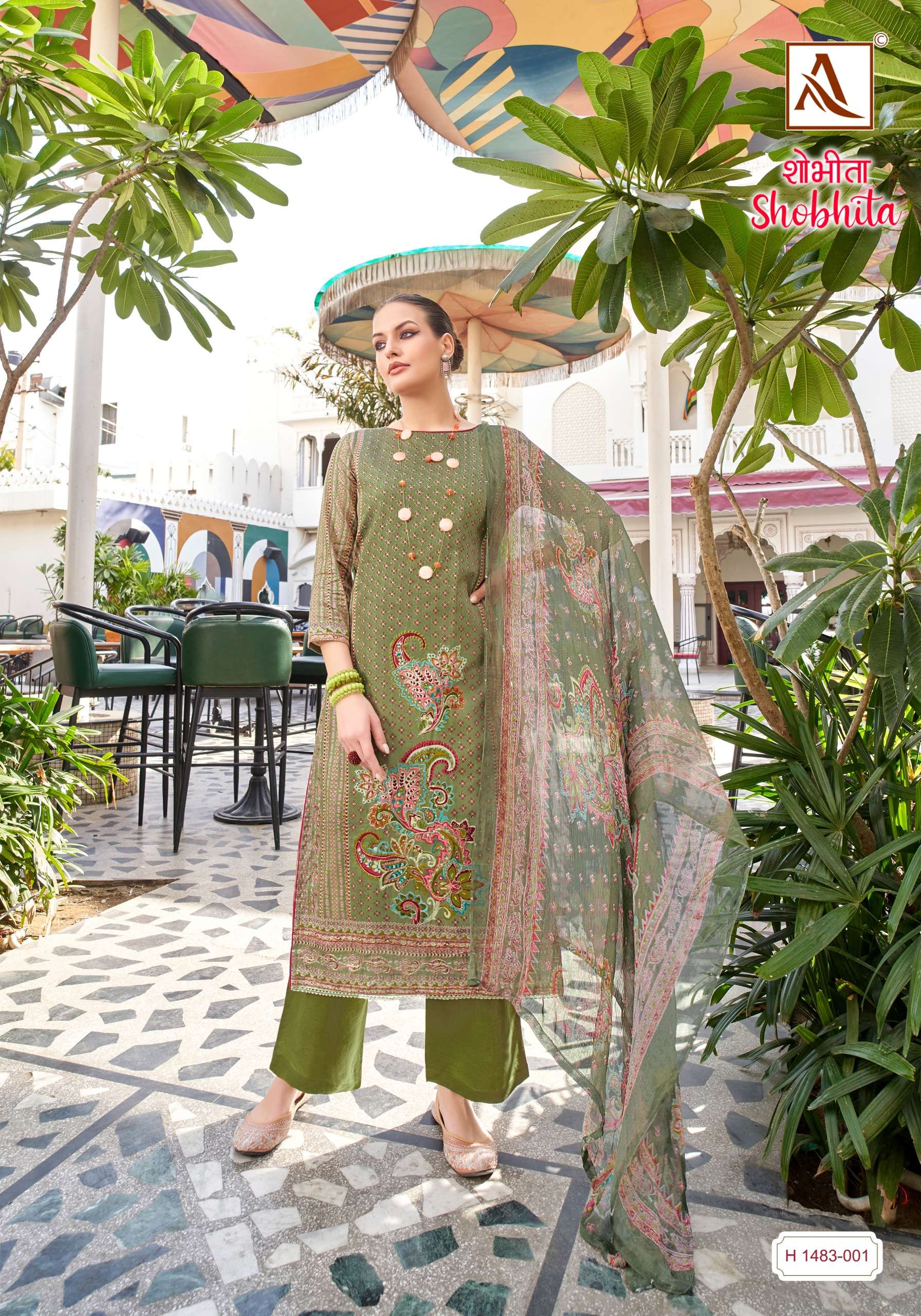 ALOK SUITS SHOBHITA JAM COTTON FANCY WORK SUIT