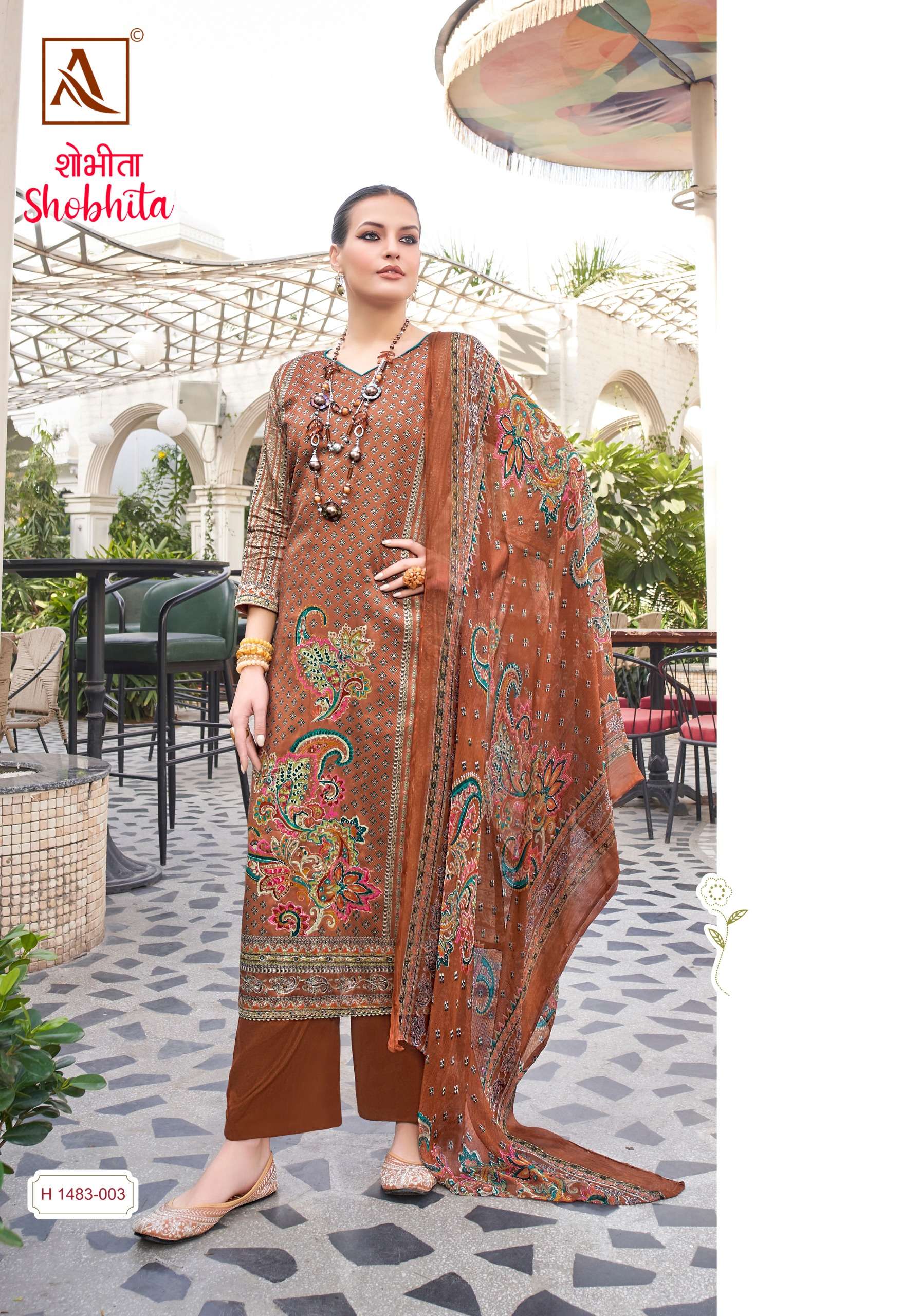 ALOK SUITS SHOBHITA JAM COTTON FANCY WORK SUIT