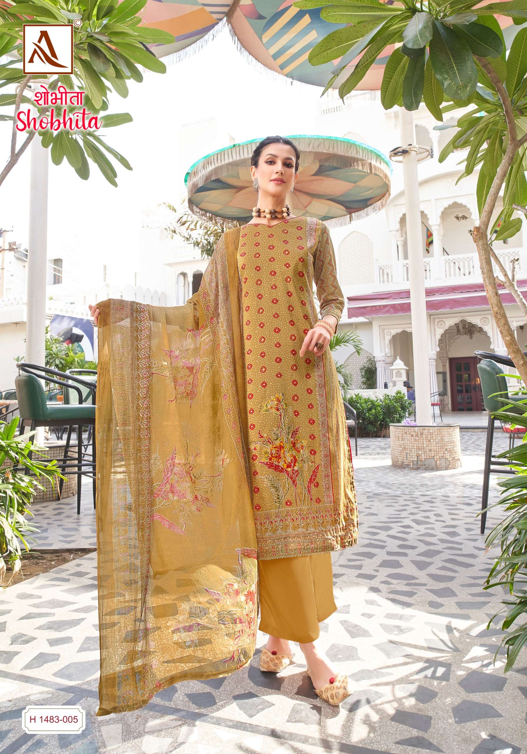 ALOK SUITS SHOBHITA JAM COTTON FANCY WORK SUIT