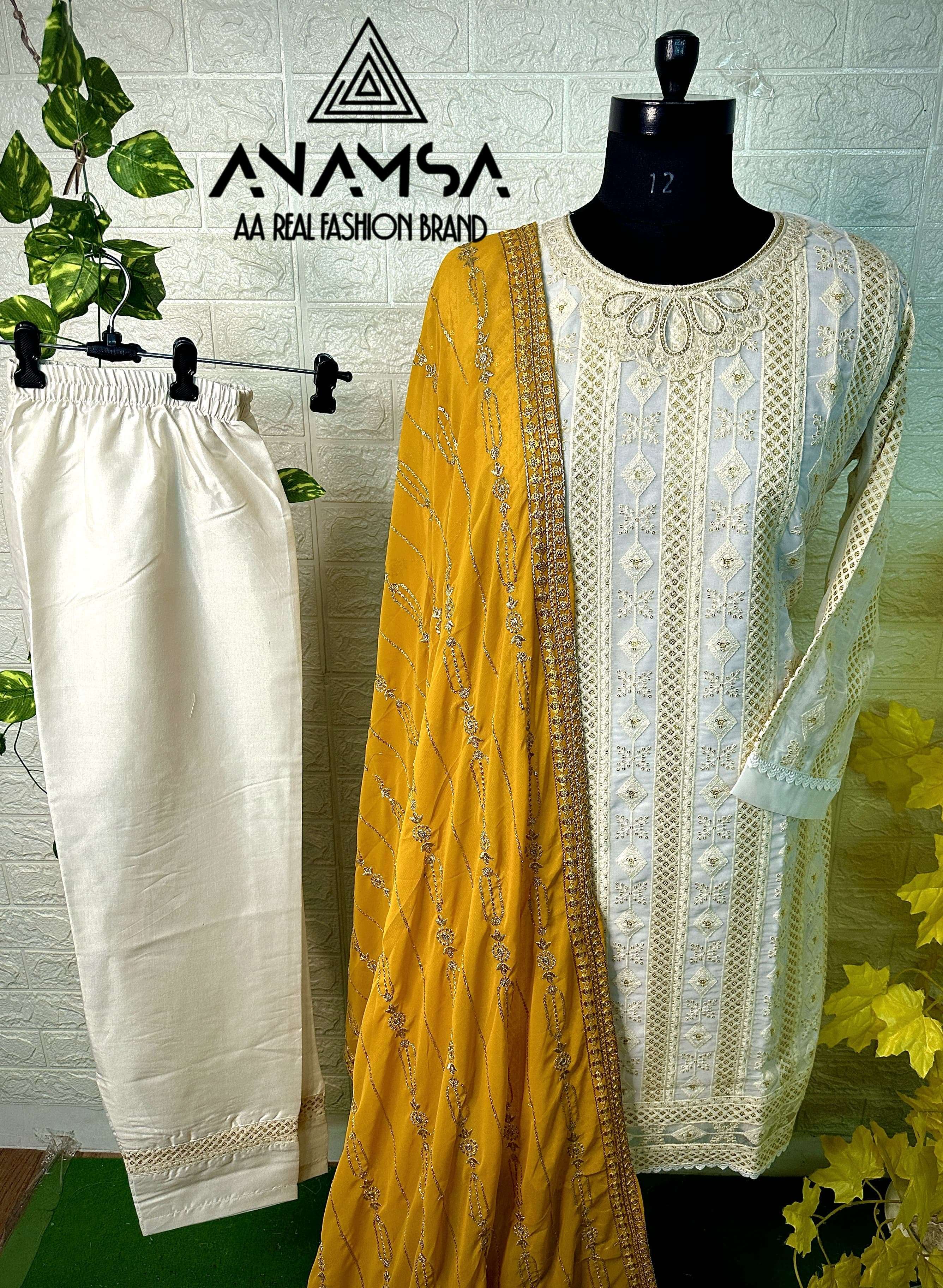 ANAMSA D NO 431 GEORGETTE FANCY EMBROIDERY SUIT