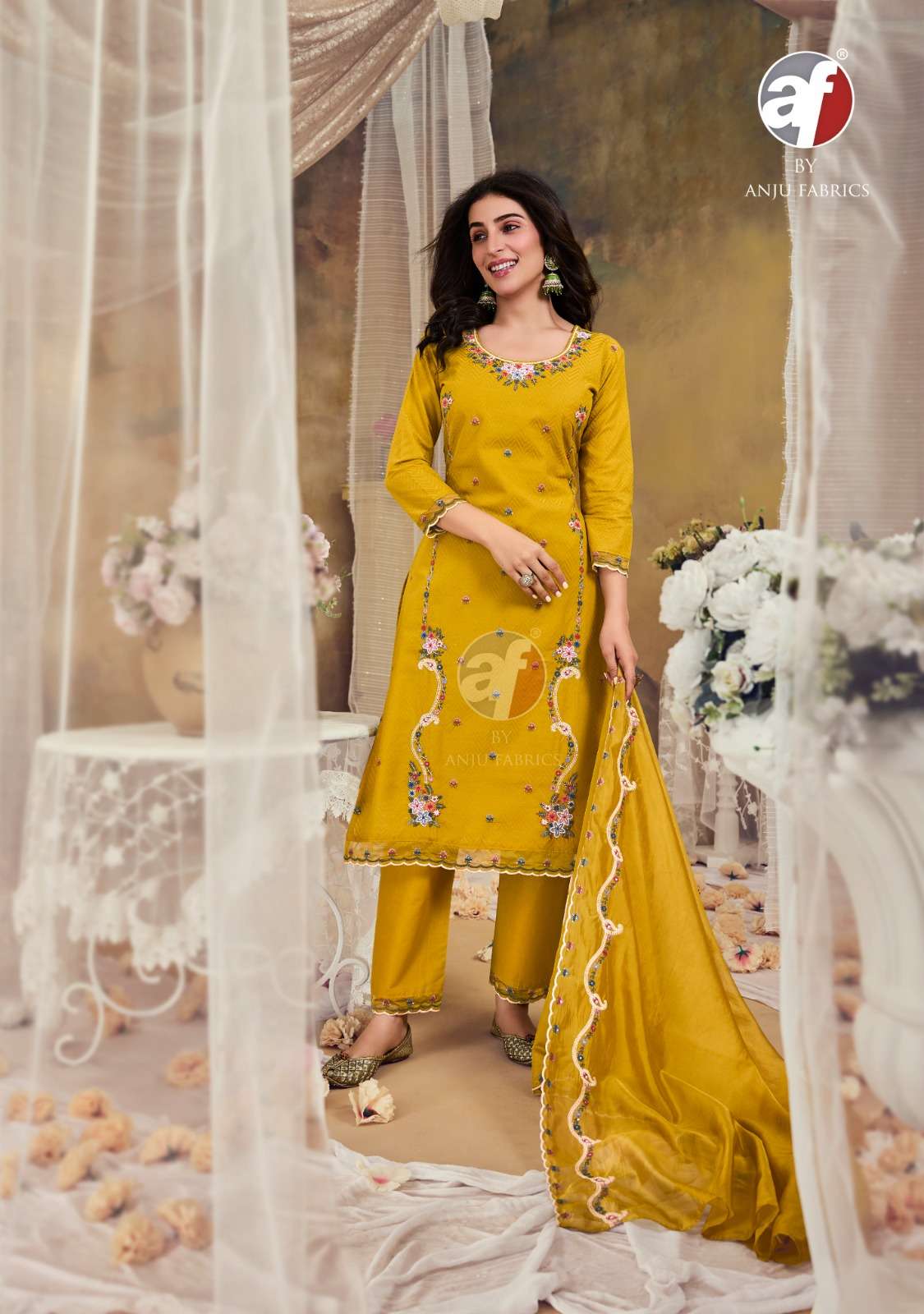 ANJU FABRICS COTTON QUEEN COTTON BEAUTIFUL DESIGNER SUIT