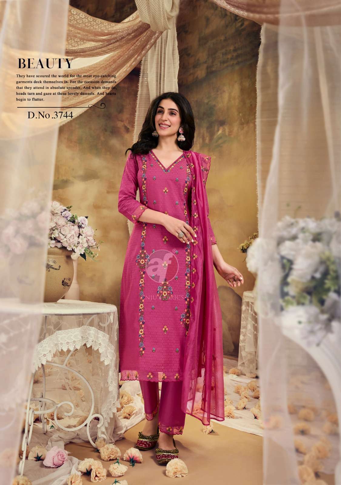 ANJU FABRICS COTTON QUEEN COTTON BEAUTIFUL DESIGNER SUIT