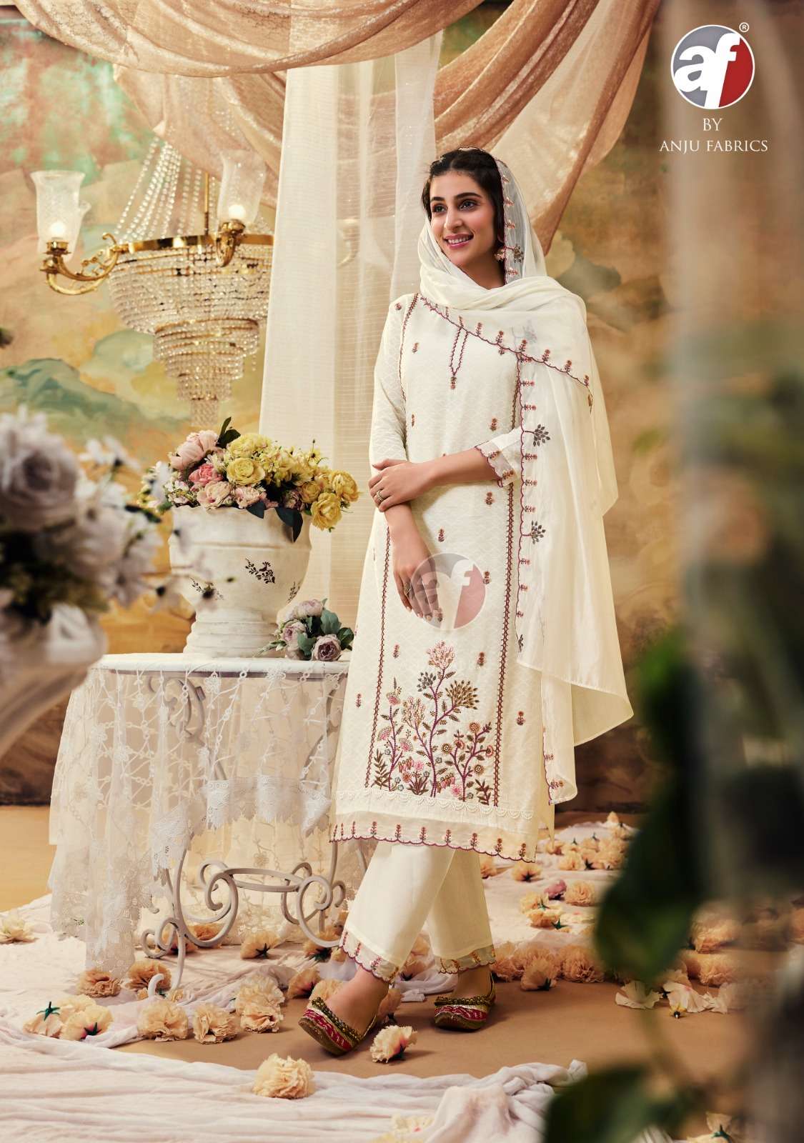 ANJU FABRICS COTTON QUEEN COTTON BEAUTIFUL DESIGNER SUIT