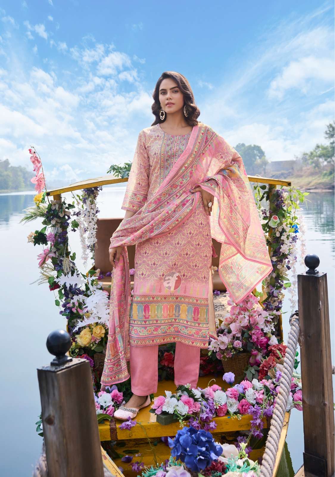 ANJU FABRICS PREETY PETALS VOL 2 COTTON DESIGNER KURTI COMBO SET 