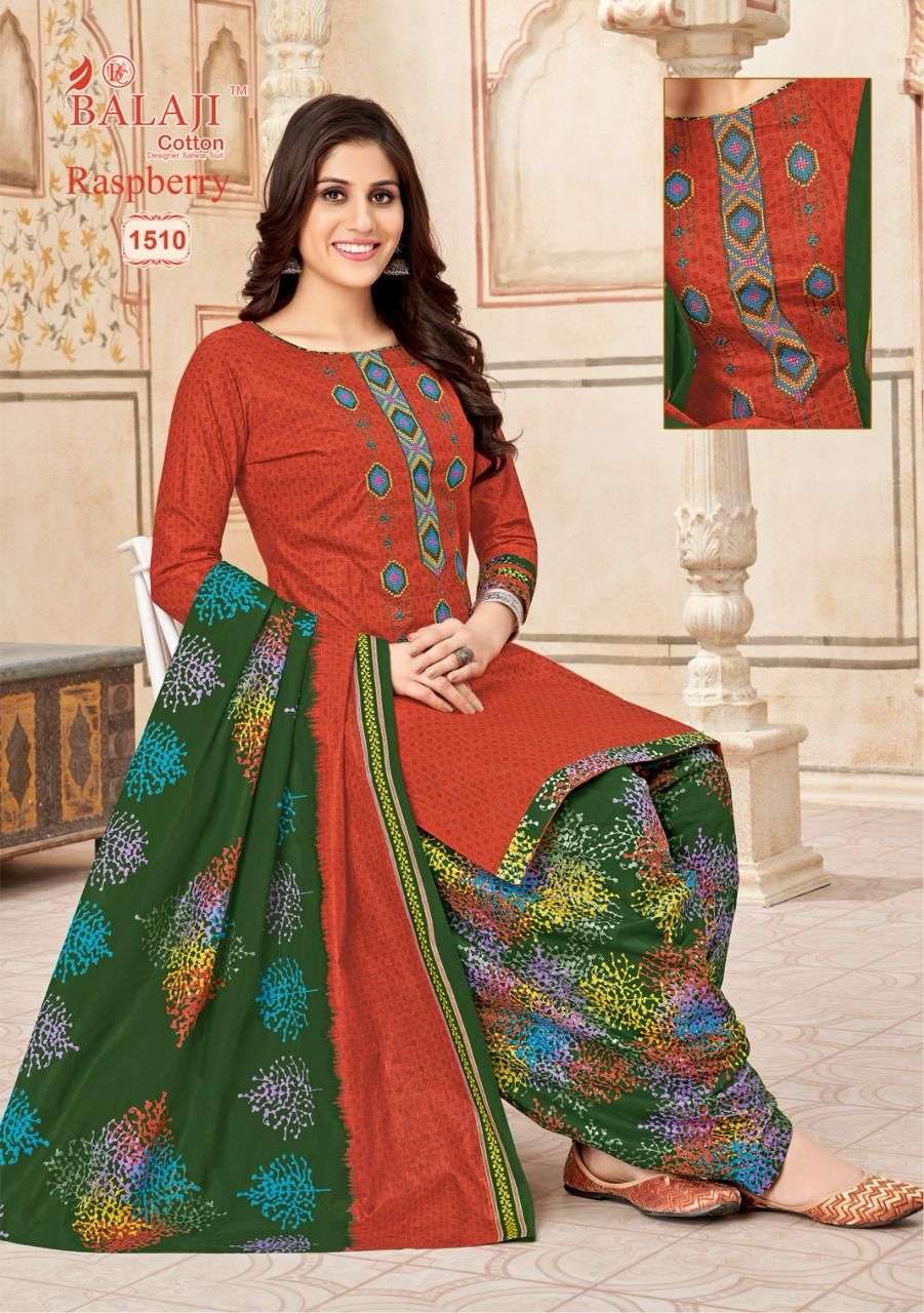 BALAJI COTTON RASPBERRY VOL 15 COTTON DRESS