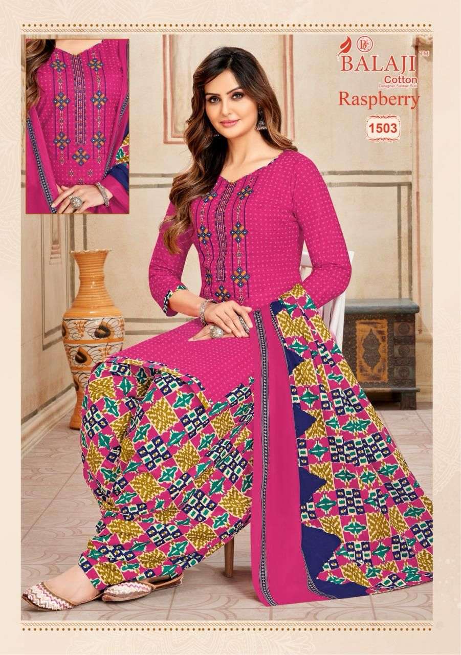BALAJI COTTON RASPBERRY VOL 15 COTTON DRESS