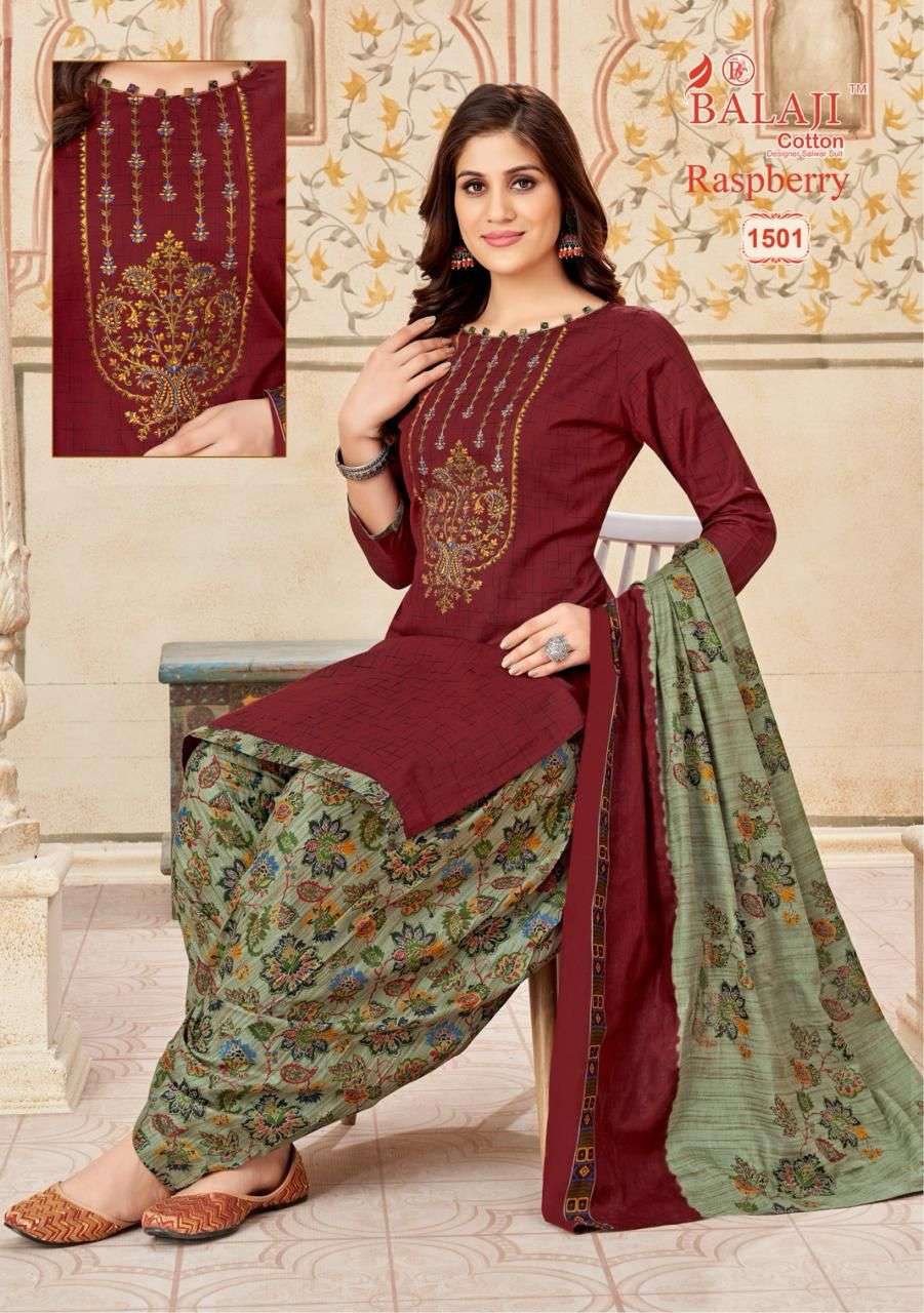 BALAJI COTTON RASPBERRY VOL 15 COTTON DRESS
