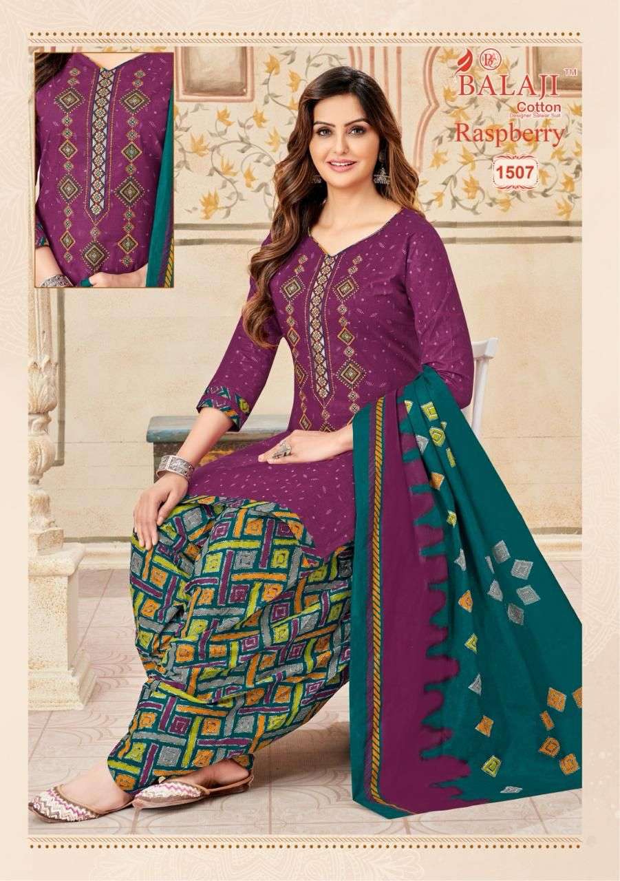 BALAJI COTTON RASPBERRY VOL 15 COTTON DRESS