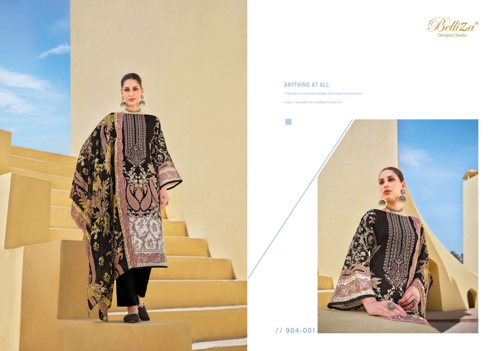 BELLIZA DESIGNER STUDIO GUZARISH VOL 6 COTTON FANCY WORK SUIT