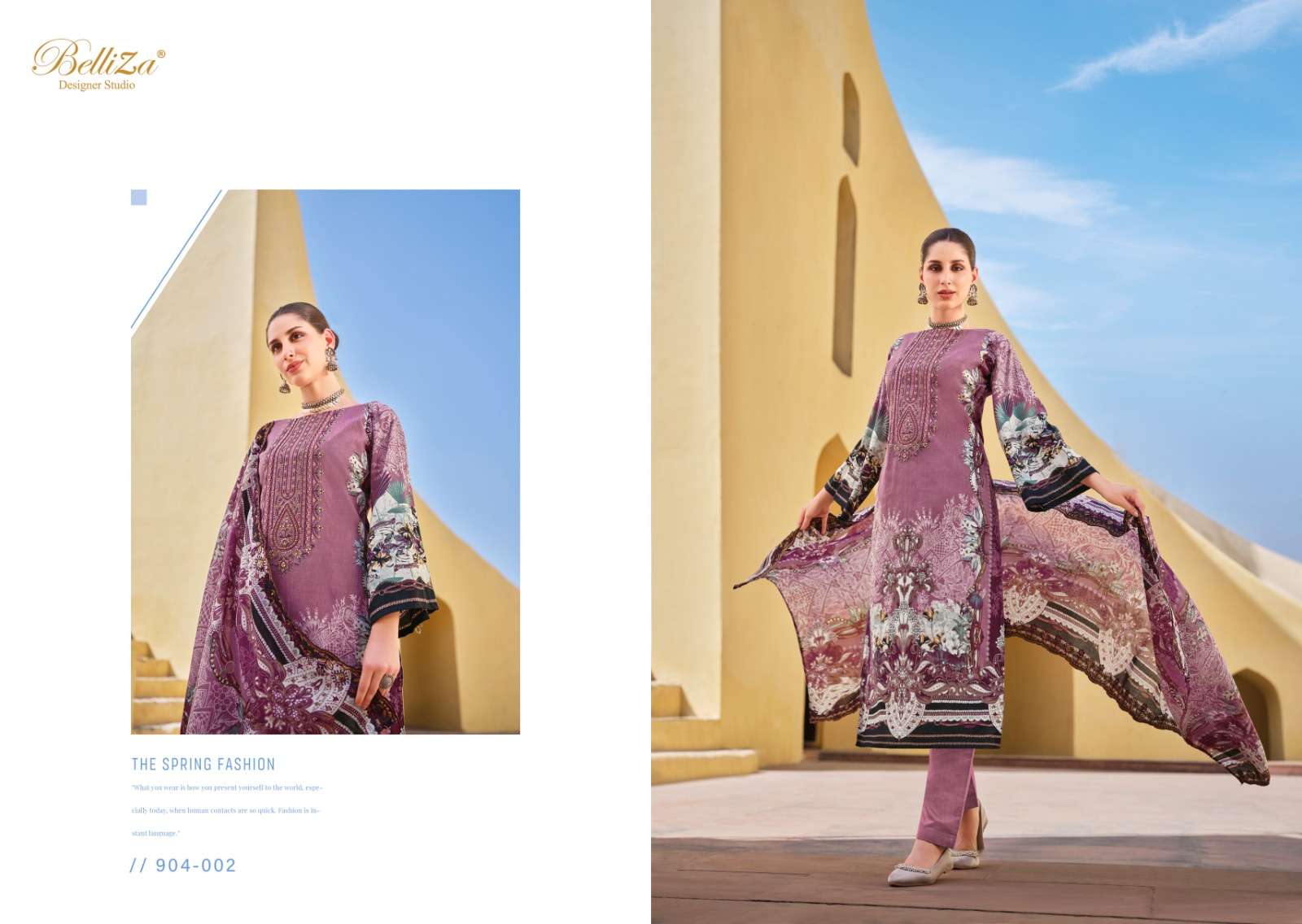 BELLIZA DESIGNER STUDIO GUZARISH VOL 6 COTTON FANCY WORK SUIT