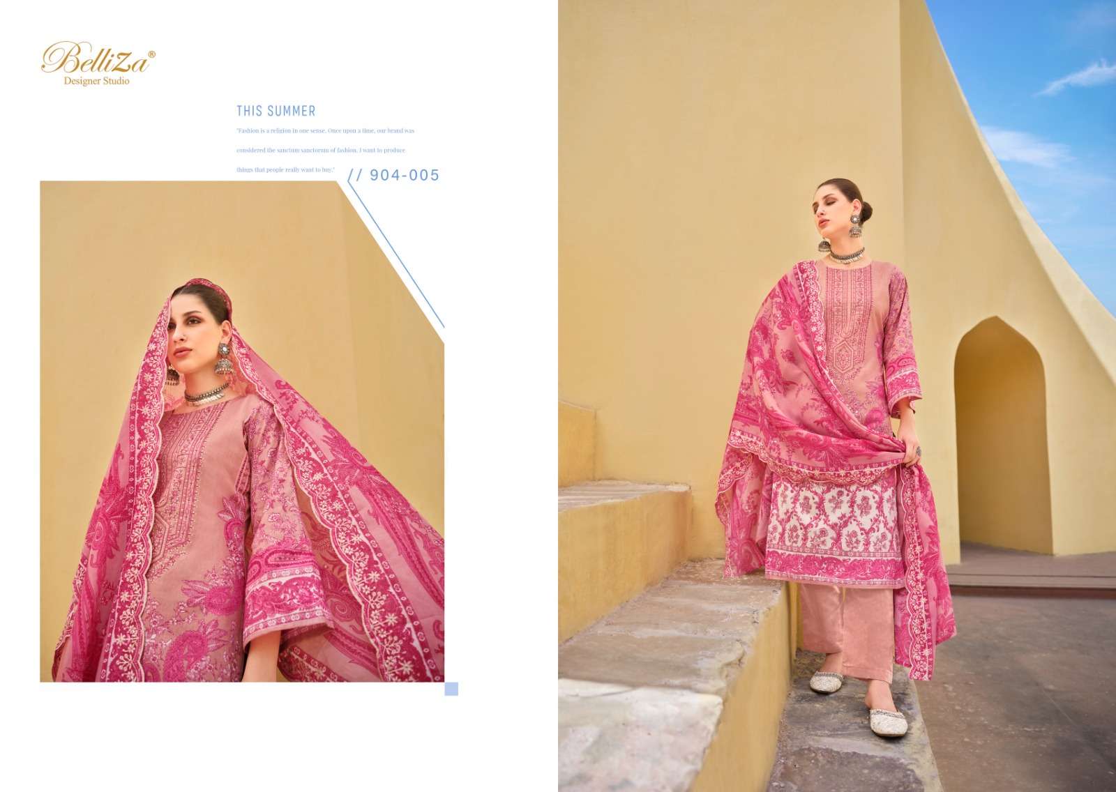 BELLIZA DESIGNER STUDIO GUZARISH VOL 6 COTTON FANCY WORK SUIT