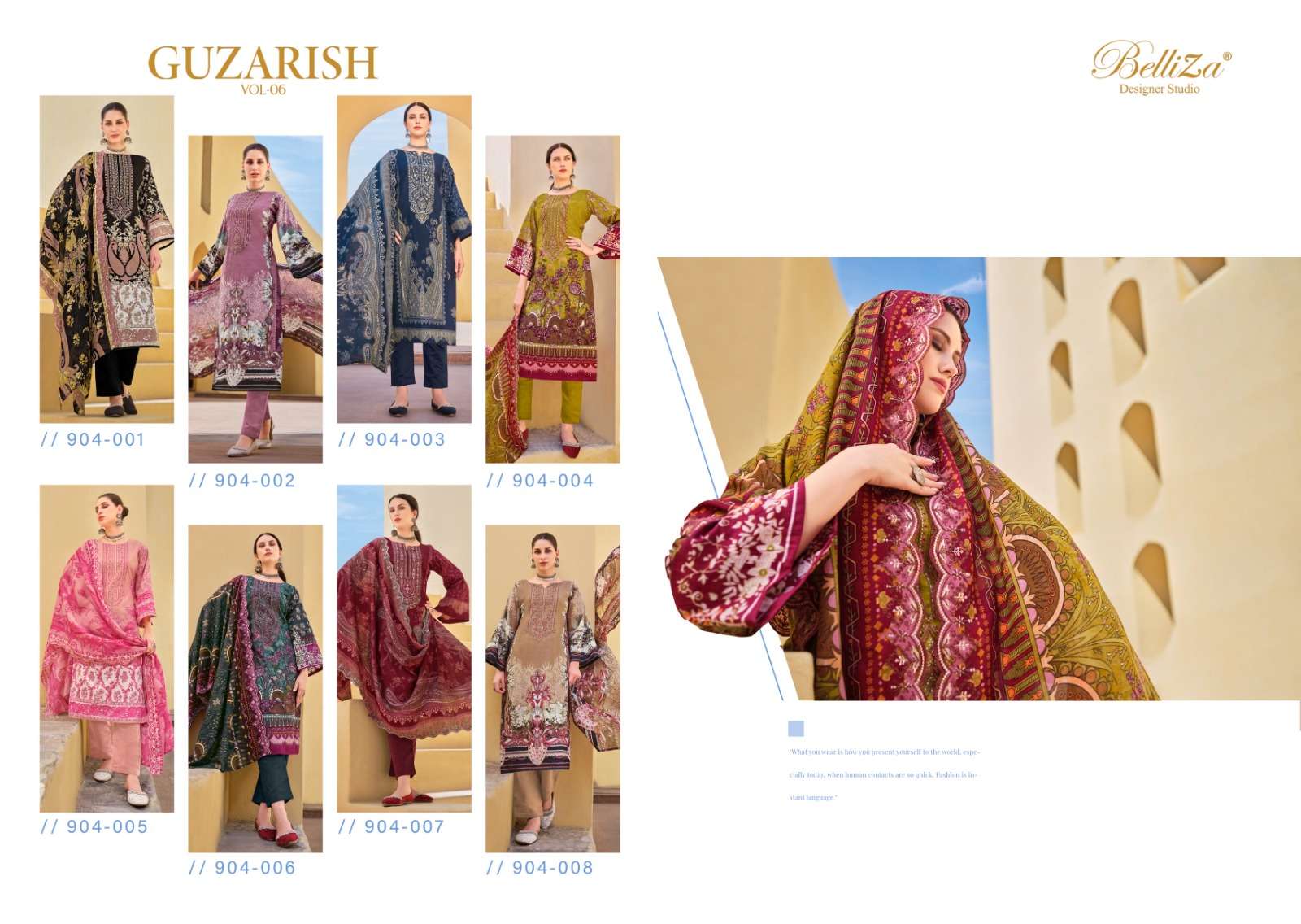 BELLIZA DESIGNER STUDIO GUZARISH VOL 6 COTTON FANCY WORK SUIT