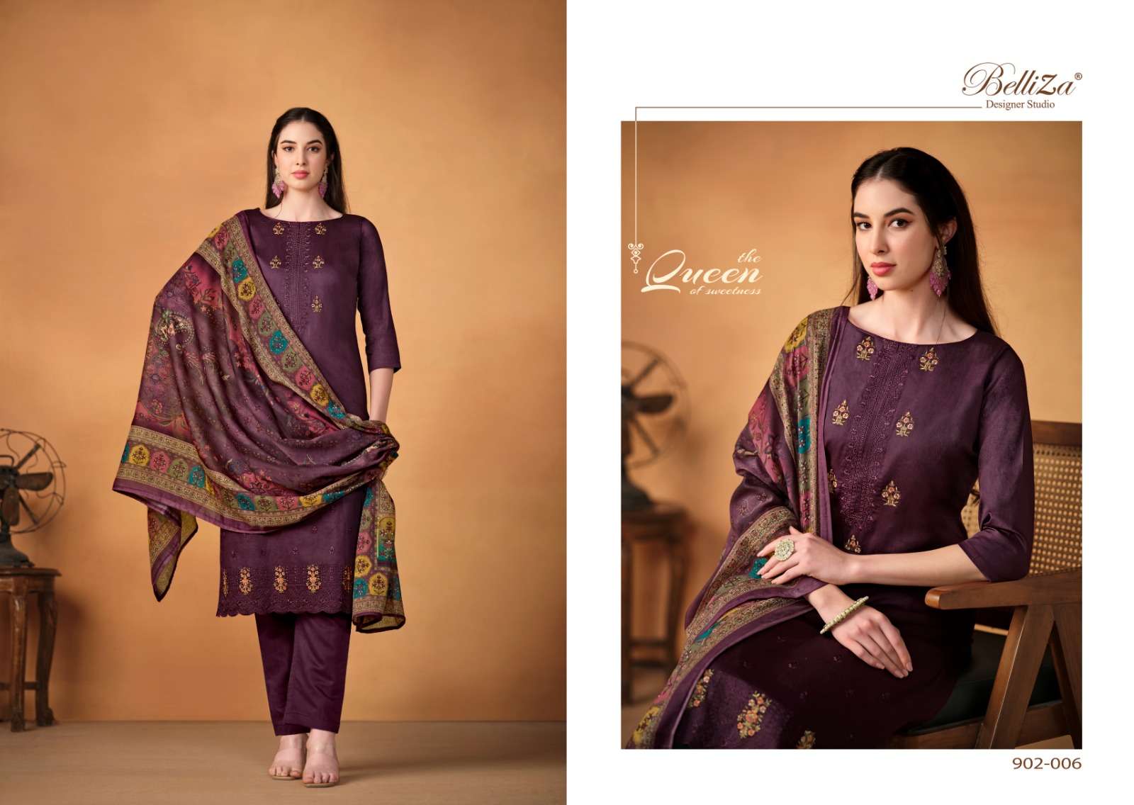 BELLIZA DESIGNER STUDIO JASHN E ISHQ VOL 5 JAM COTTON SUIT