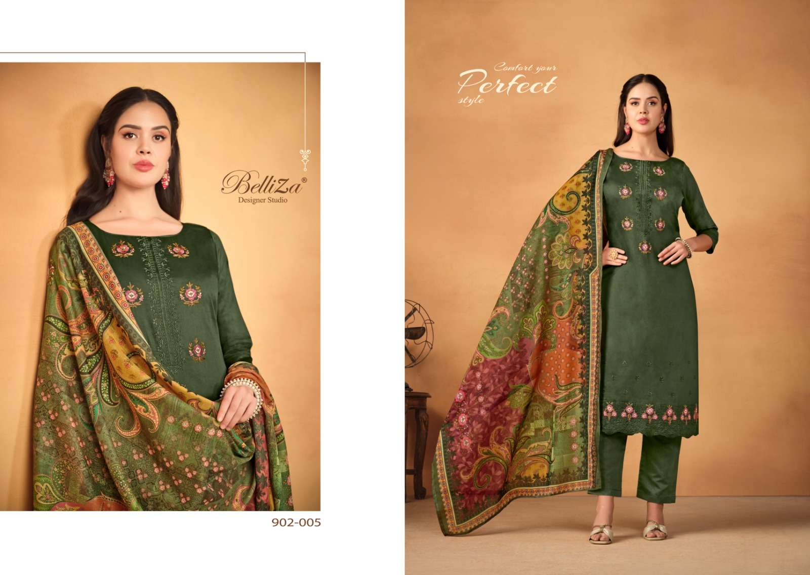 BELLIZA DESIGNER STUDIO JASHN E ISHQ VOL 5 JAM COTTON SUIT