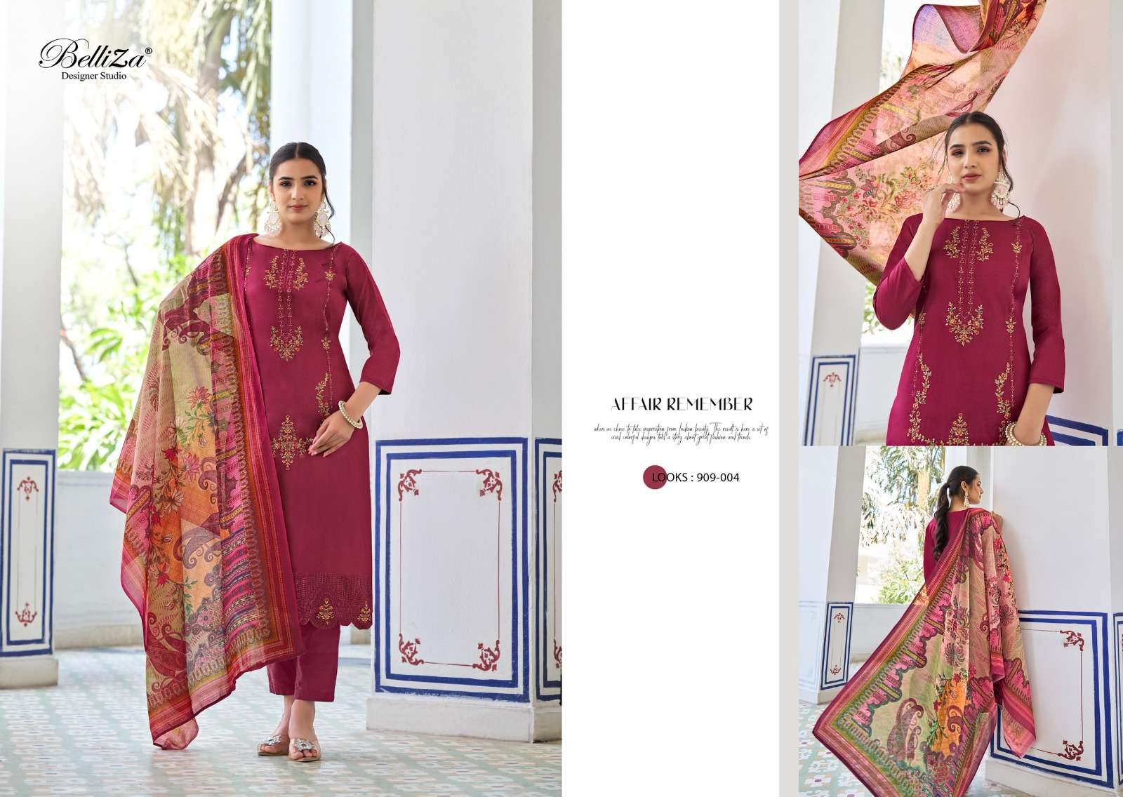 BELLIZA DESIGNER STUDIO JASHN E ISHQ VOL 6 JAM COTTON FANCY WORK SUIT