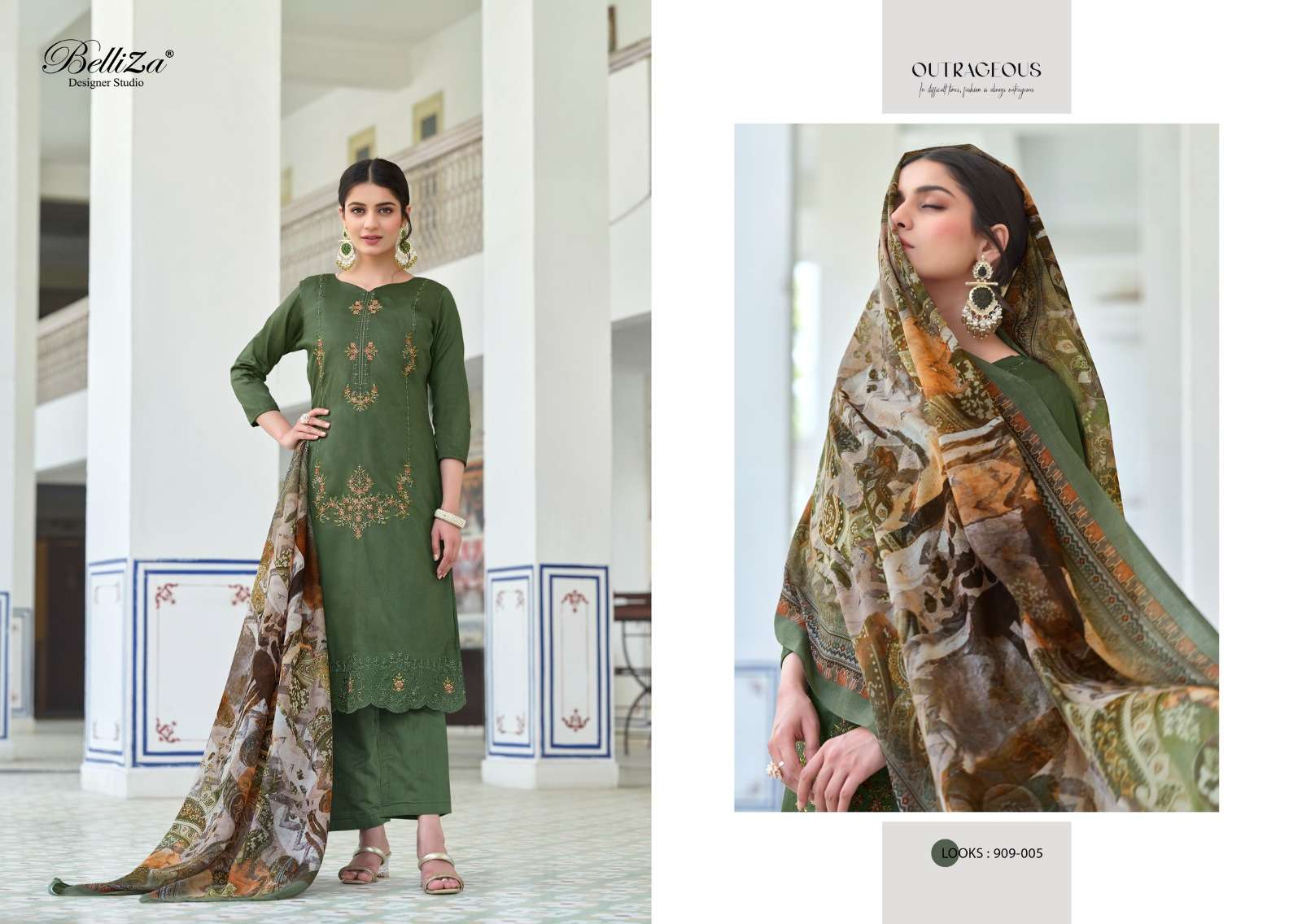 BELLIZA DESIGNER STUDIO JASHN E ISHQ VOL 6 JAM COTTON FANCY WORK SUIT