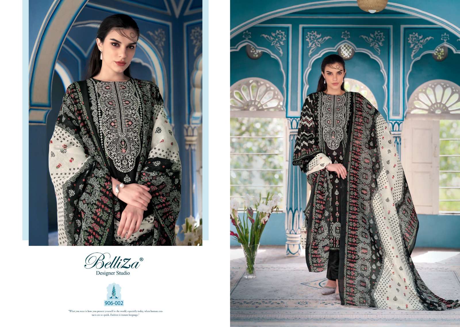BELLIZA DESIGNER STUDIO NAIRA VOL 46 COTTON FANCY WORK SALWAR SUIT