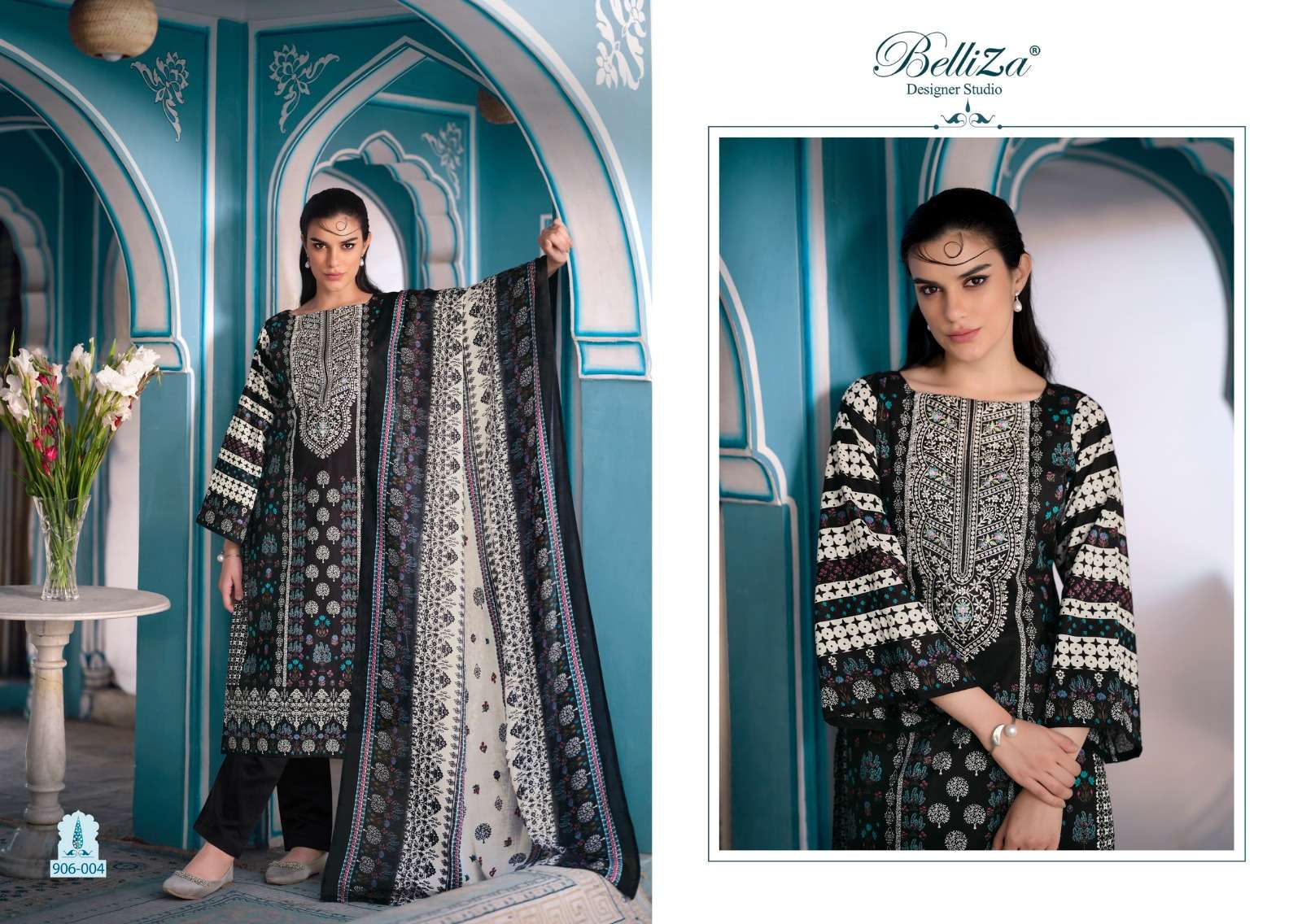 BELLIZA DESIGNER STUDIO NAIRA VOL 46 COTTON FANCY WORK SALWAR SUIT