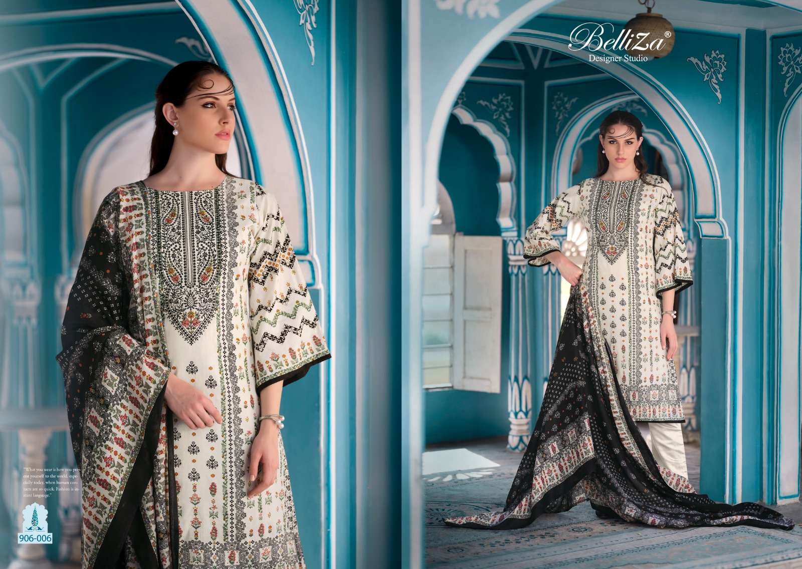 BELLIZA DESIGNER STUDIO NAIRA VOL 46 COTTON FANCY WORK SALWAR SUIT