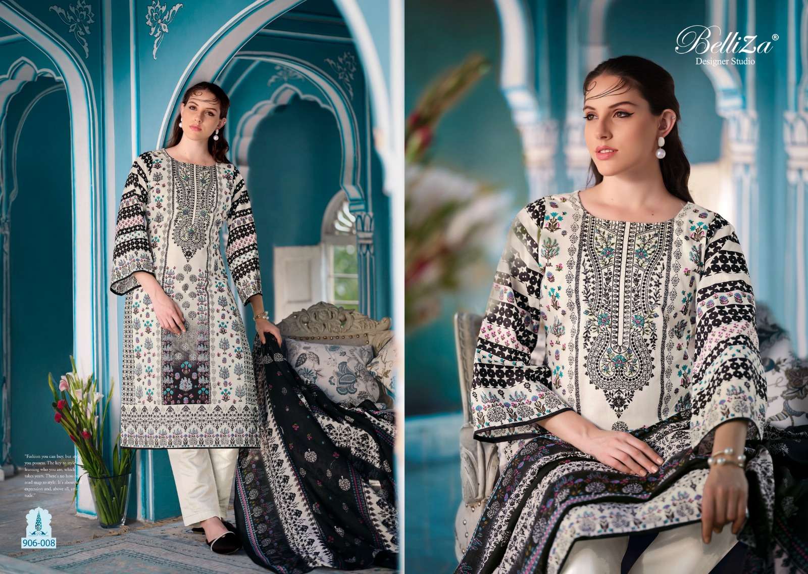 BELLIZA DESIGNER STUDIO NAIRA VOL 46 COTTON FANCY WORK SALWAR SUIT