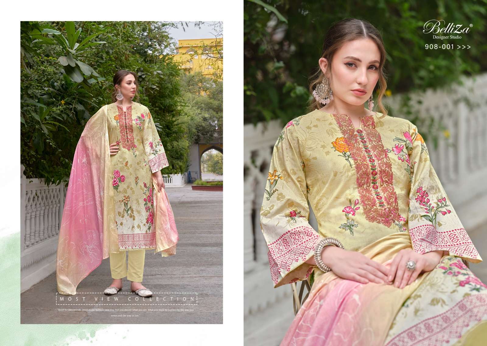 BELLIZA DESIGNER STUDIO NAIRA VOL 48 COTTON FANCY WORK SALWAR SUIT