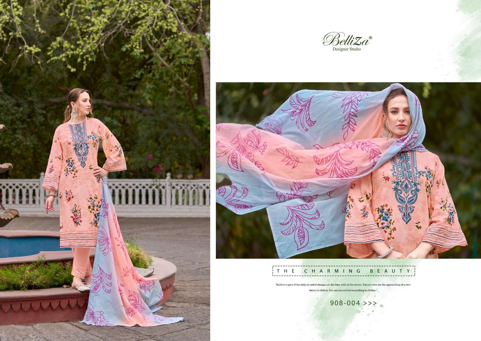 BELLIZA DESIGNER STUDIO NAIRA VOL 48 COTTON FANCY WORK SALWAR SUIT