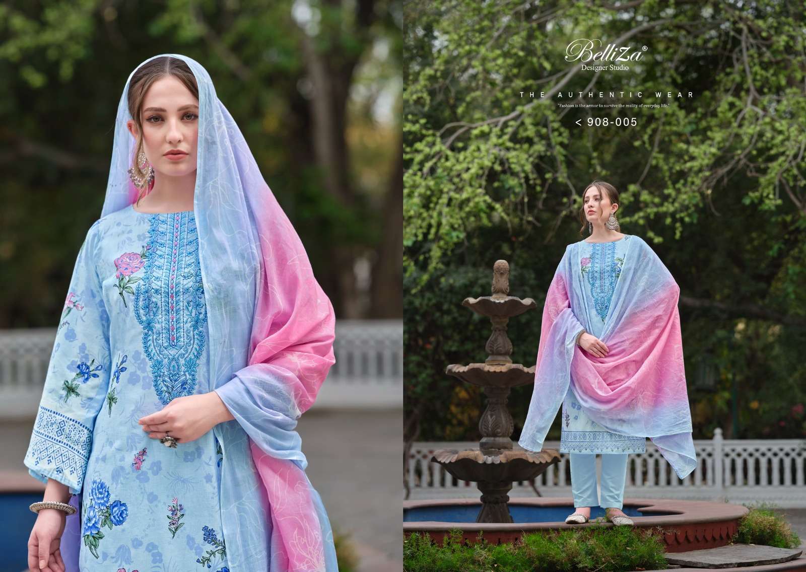 BELLIZA DESIGNER STUDIO NAIRA VOL 48 COTTON FANCY WORK SALWAR SUIT