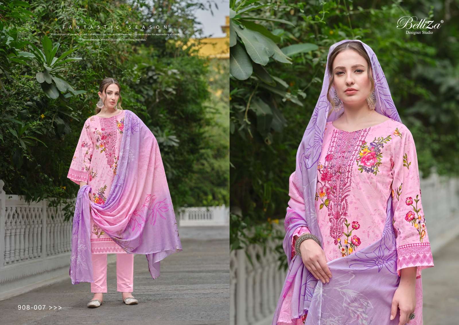 BELLIZA DESIGNER STUDIO NAIRA VOL 48 COTTON FANCY WORK SALWAR SUIT