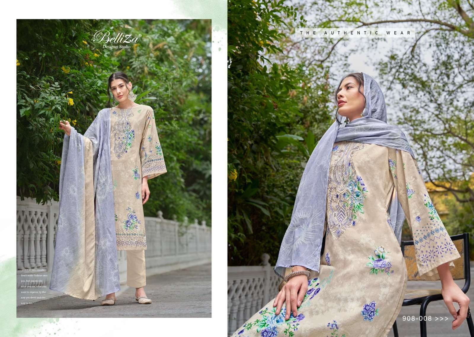 BELLIZA DESIGNER STUDIO NAIRA VOL 48 COTTON FANCY WORK SALWAR SUIT