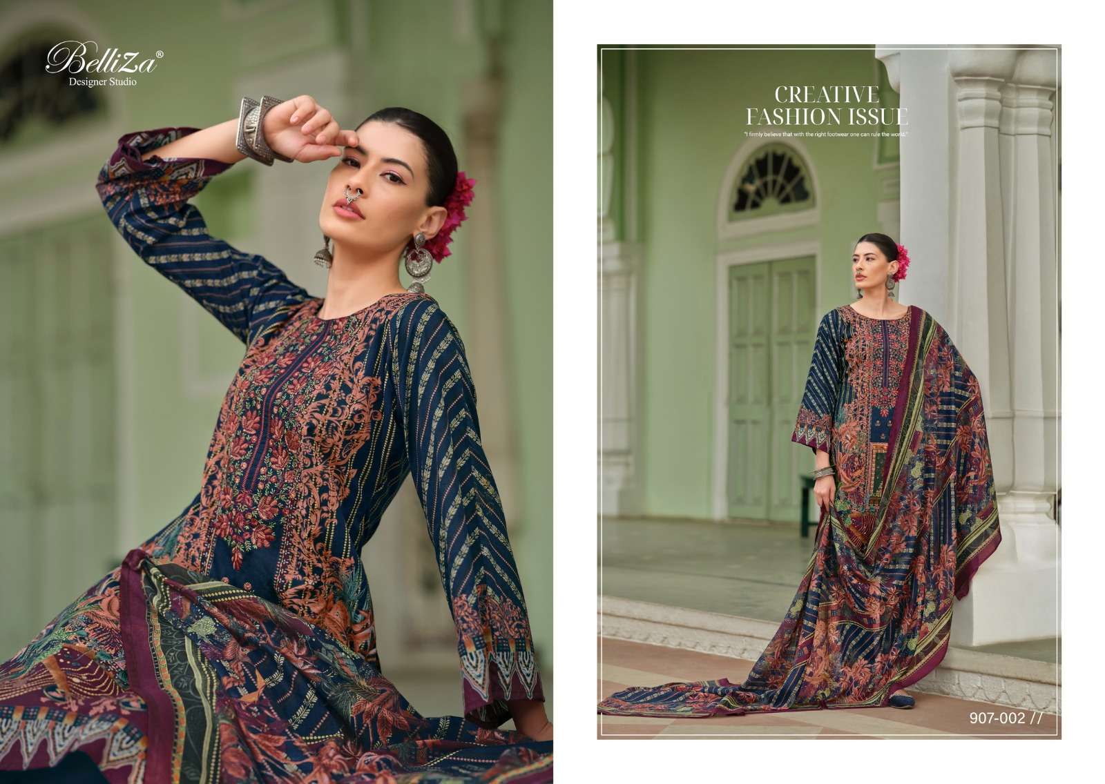 BELLIZA DESIGNER SUITS NAIRA VOL 47 COTTON FANCY WORK SUIT
